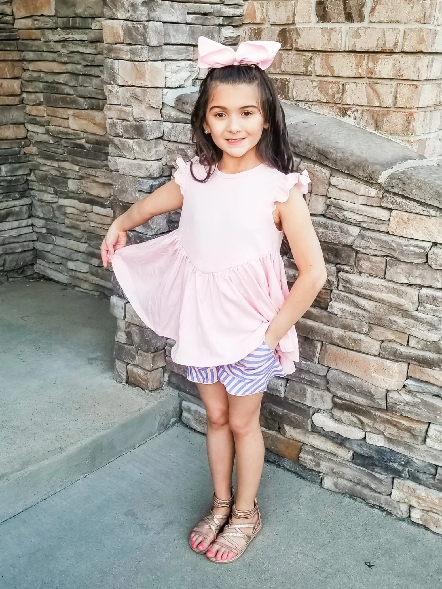 Cotton Hi-Lo Ruffle Top - Icy Pink - Image 6