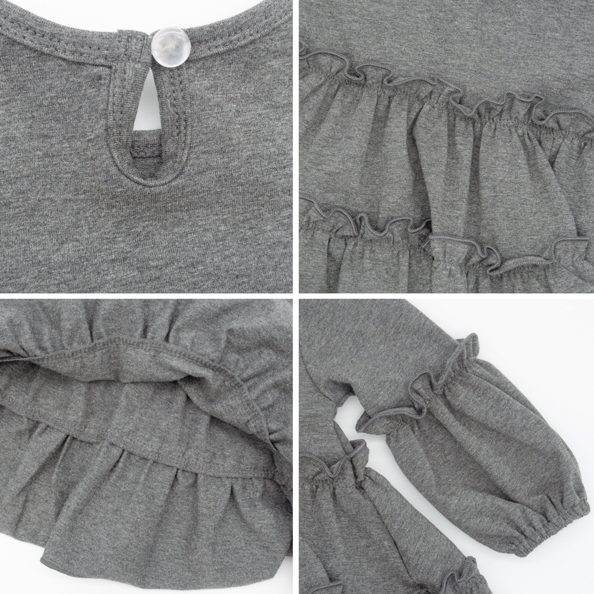 Cotton Ruffle Swing Top - Heather Grey - Image 6