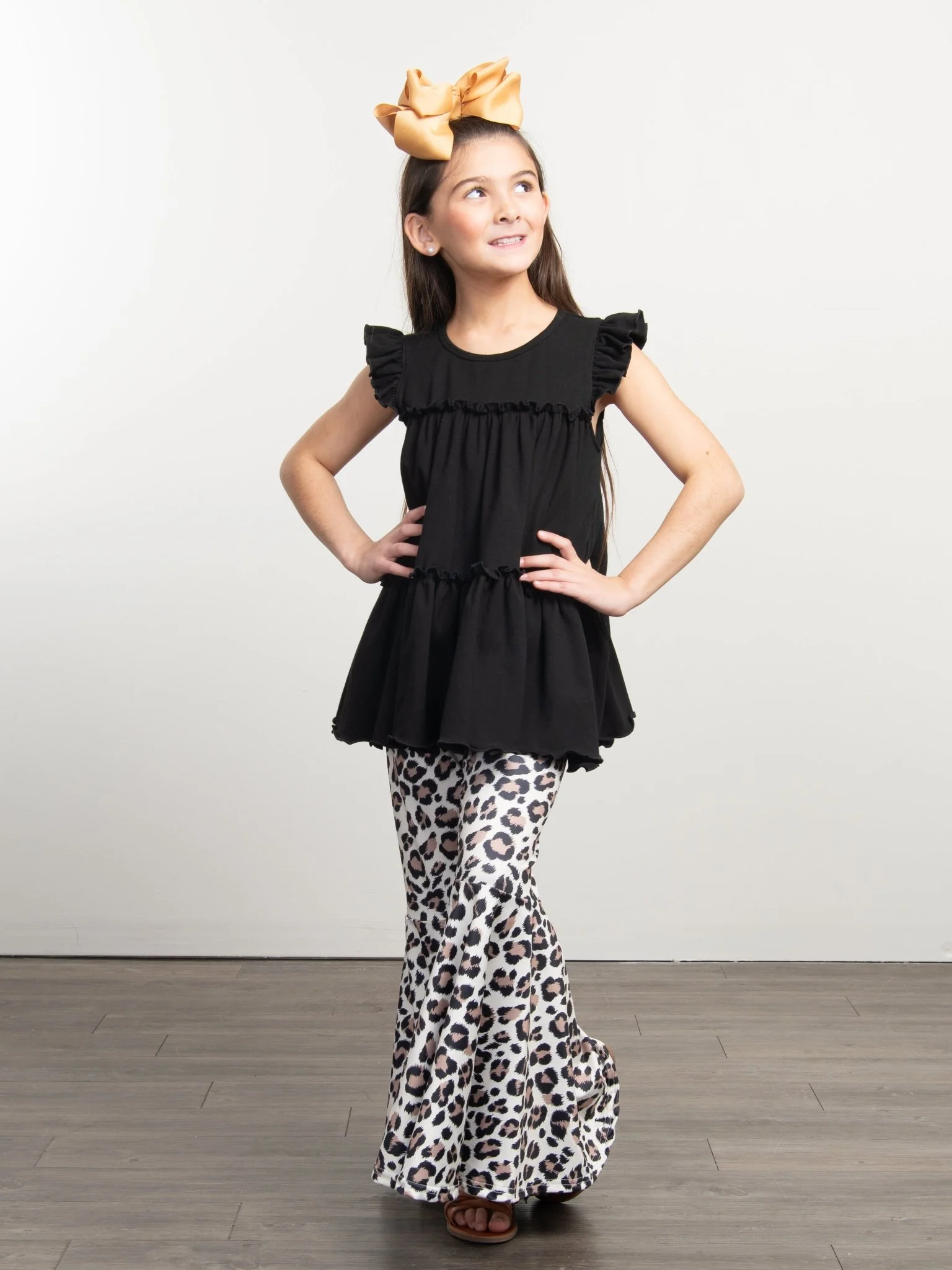 Cotton Tiered Ruffle Tunic - Black - Image 3