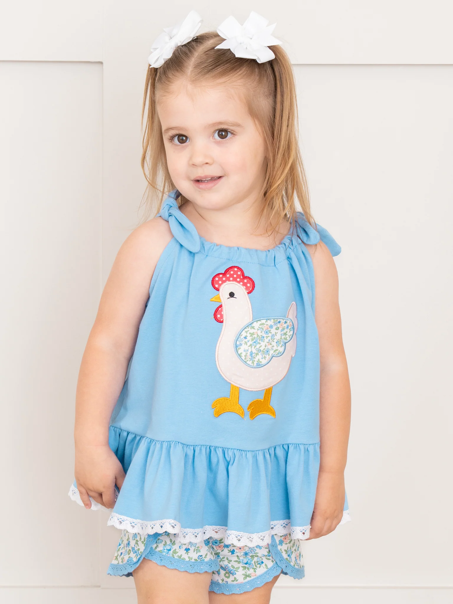 Country Chicken Floral Ruffle Outfit