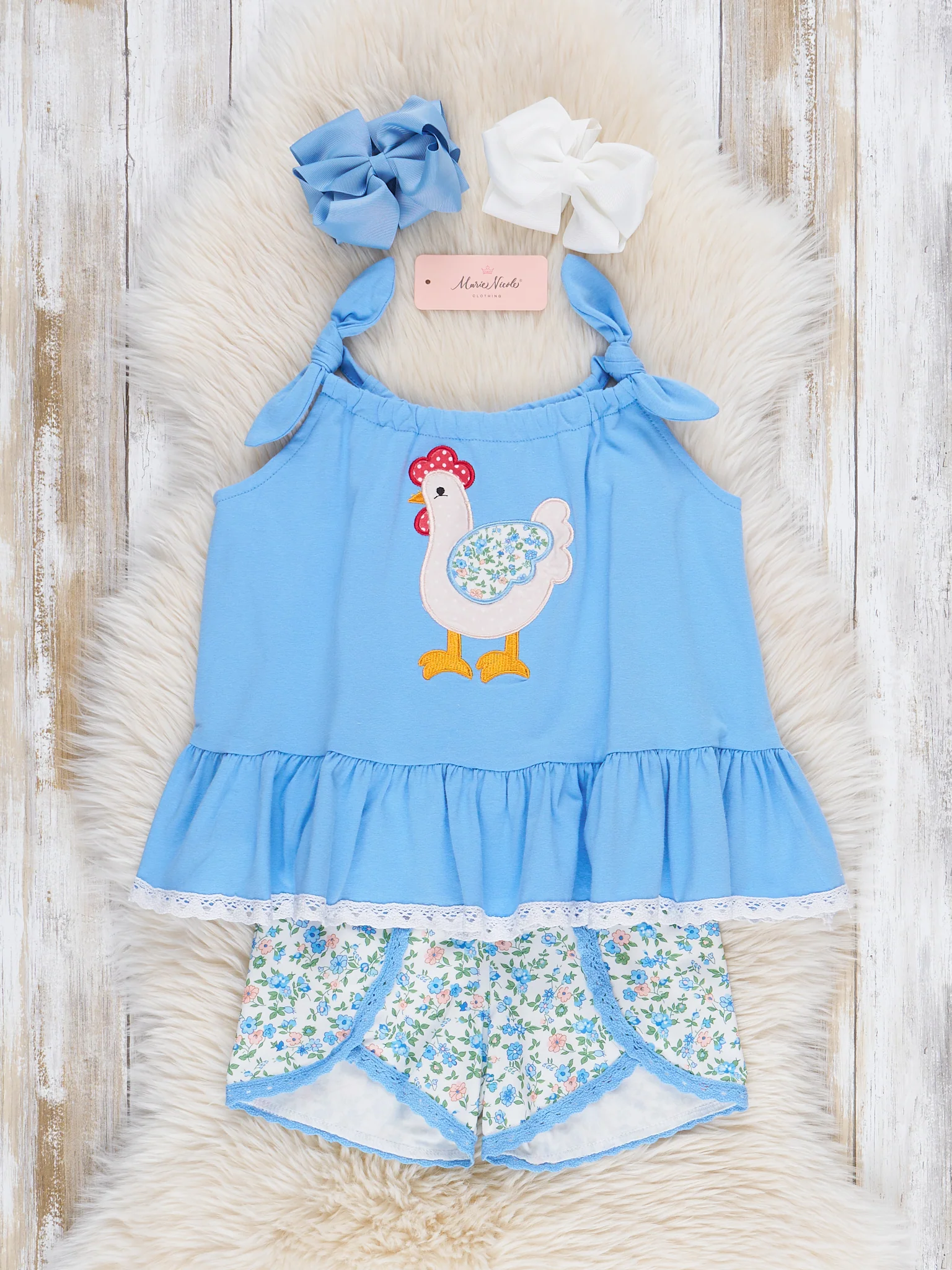 Country Chicken Floral Ruffle Outfit - Image 2