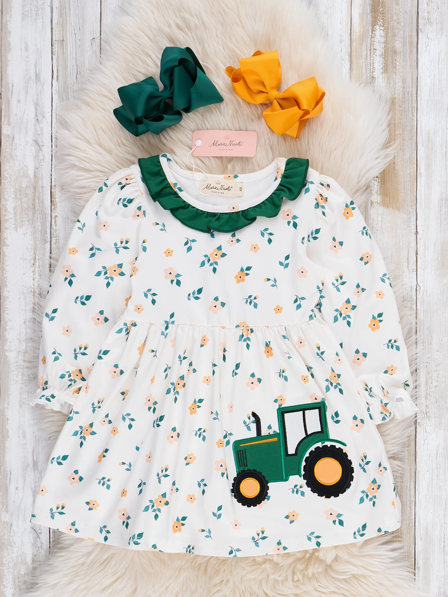 Country Ride Tractor Embroidered Dress
