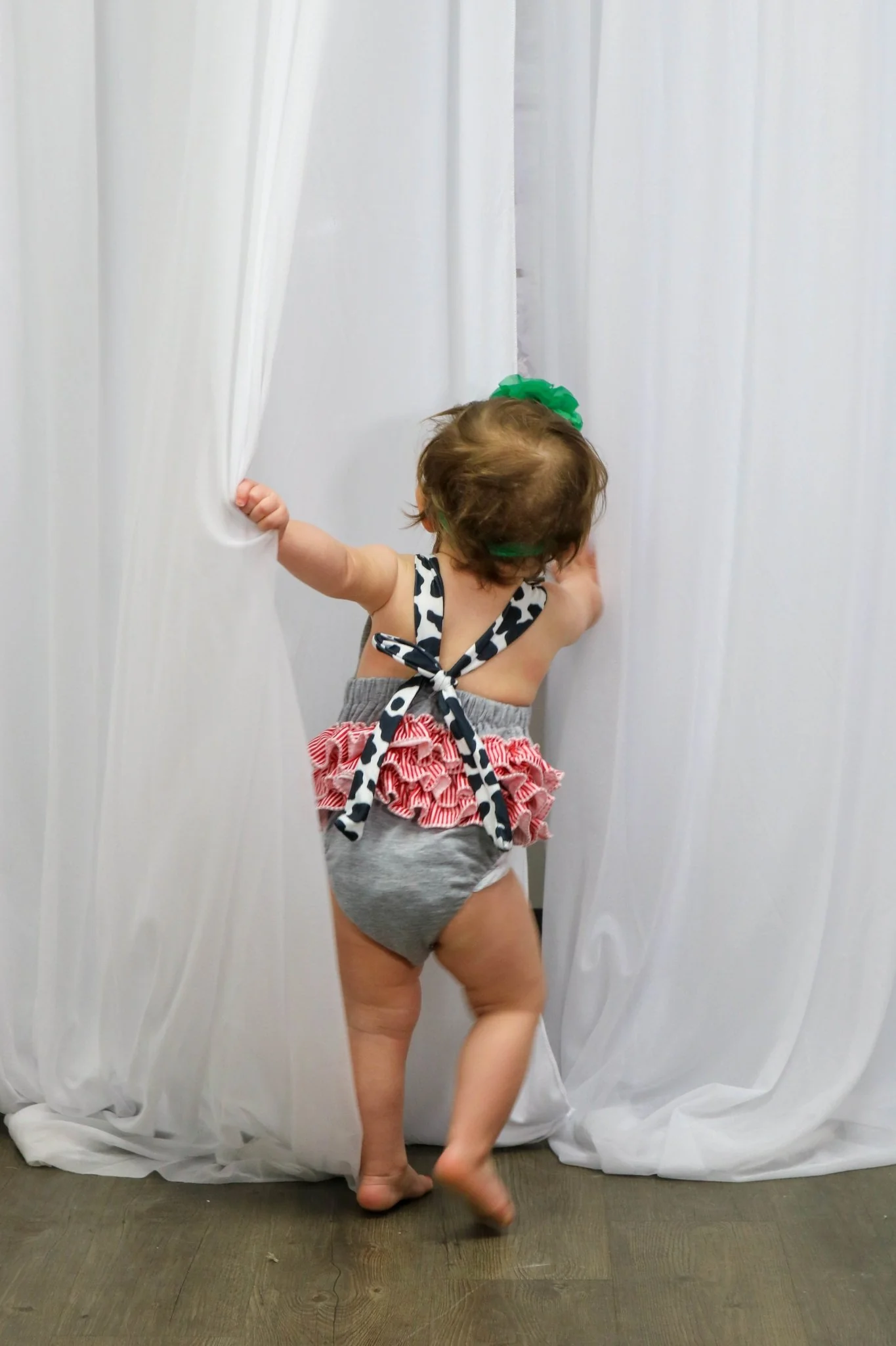Cow Farmer Ruffle Bubble Romper - Image 6