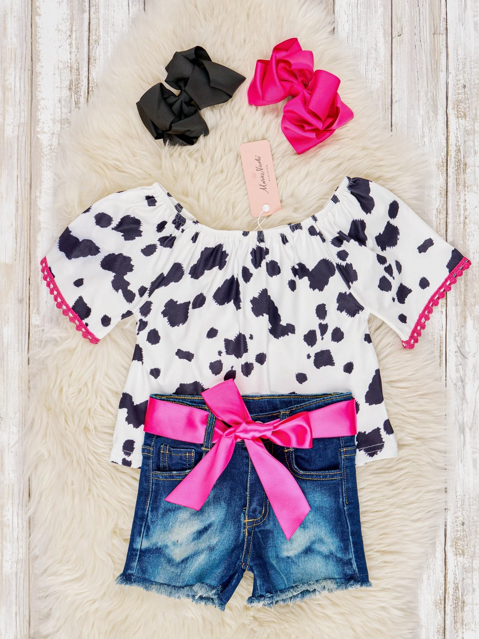 Cow Print Denim Outfit - Image 2