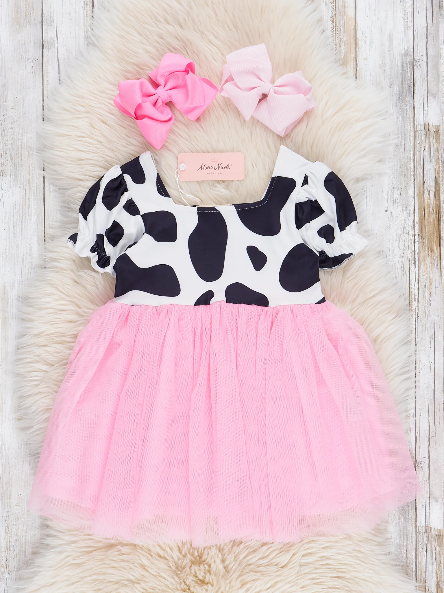 Cow Print & Pink Tulle Dress - Image 2