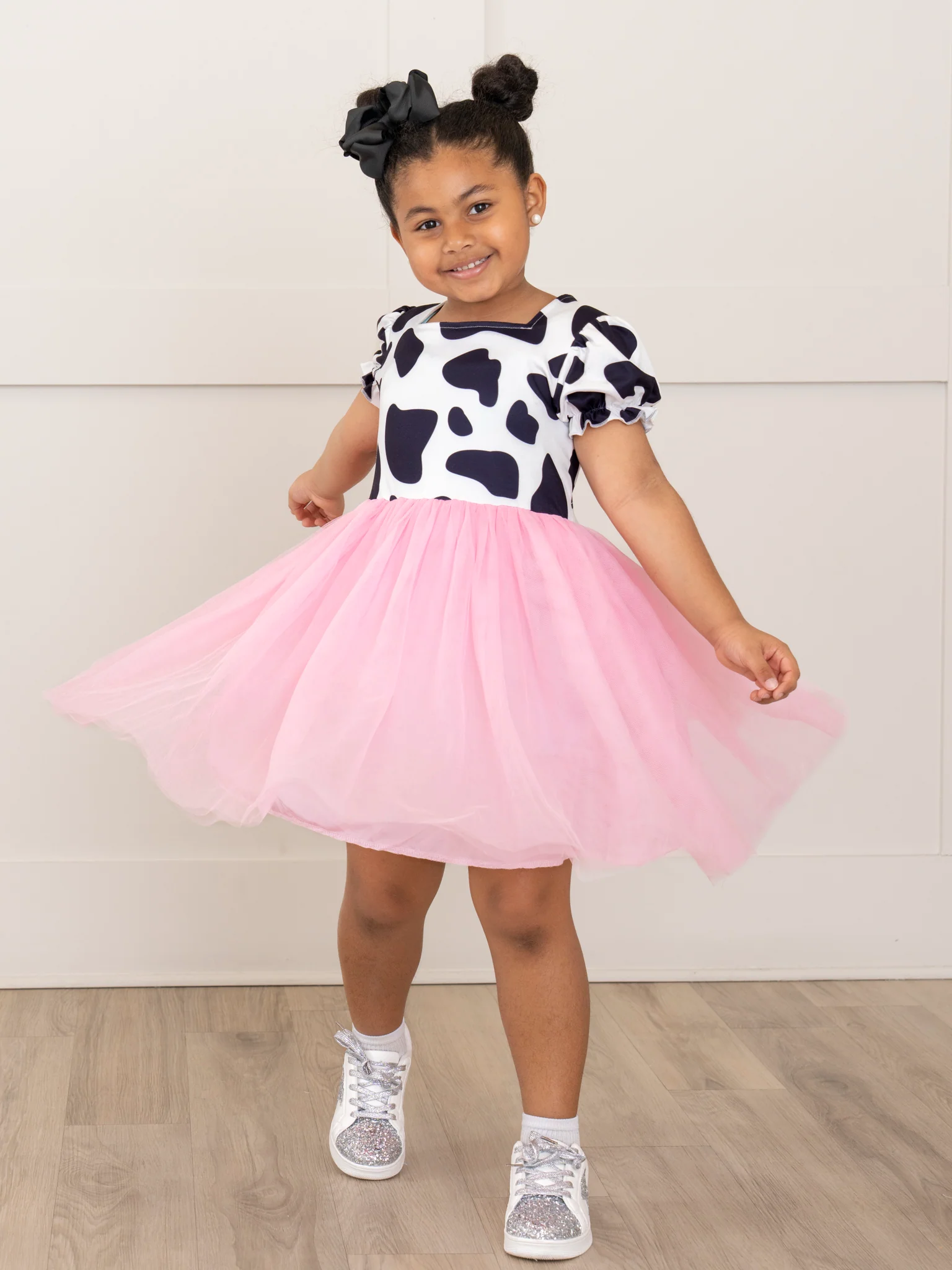 Cow Print & Pink Tulle Dress - Image 3