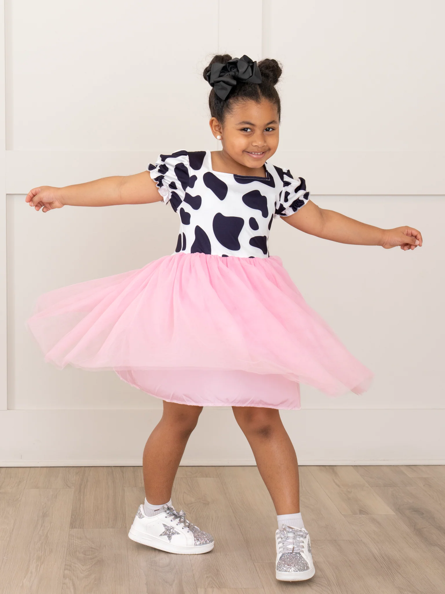 Cow Print & Pink Tulle Dress - Image 4