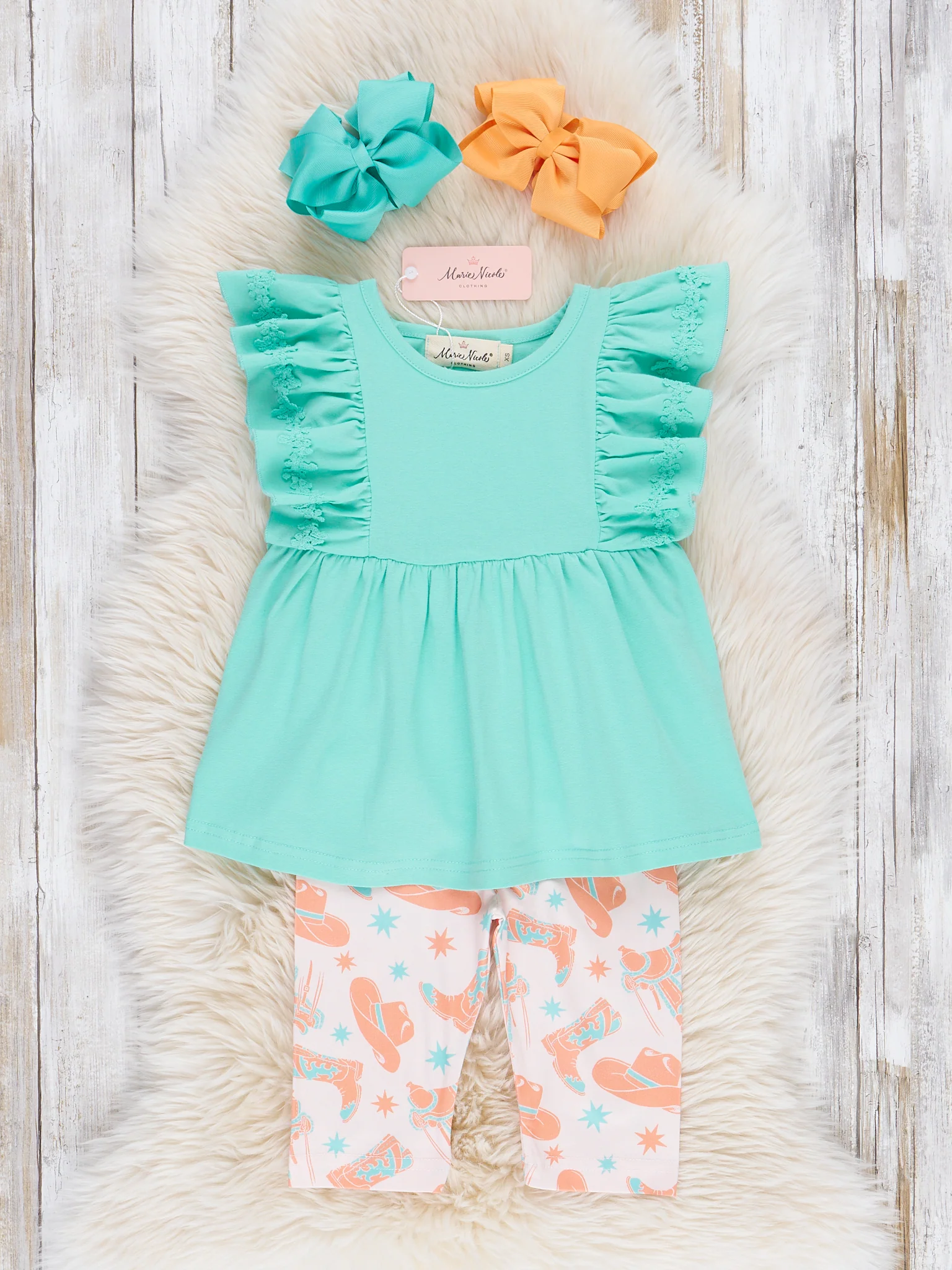 Cowboy Boots & Hats Ruffle Outfit