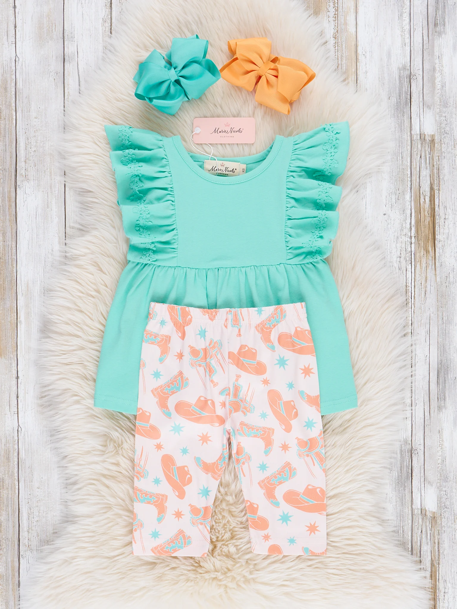 Cowboy Boots & Hats Ruffle Outfit - Image 2