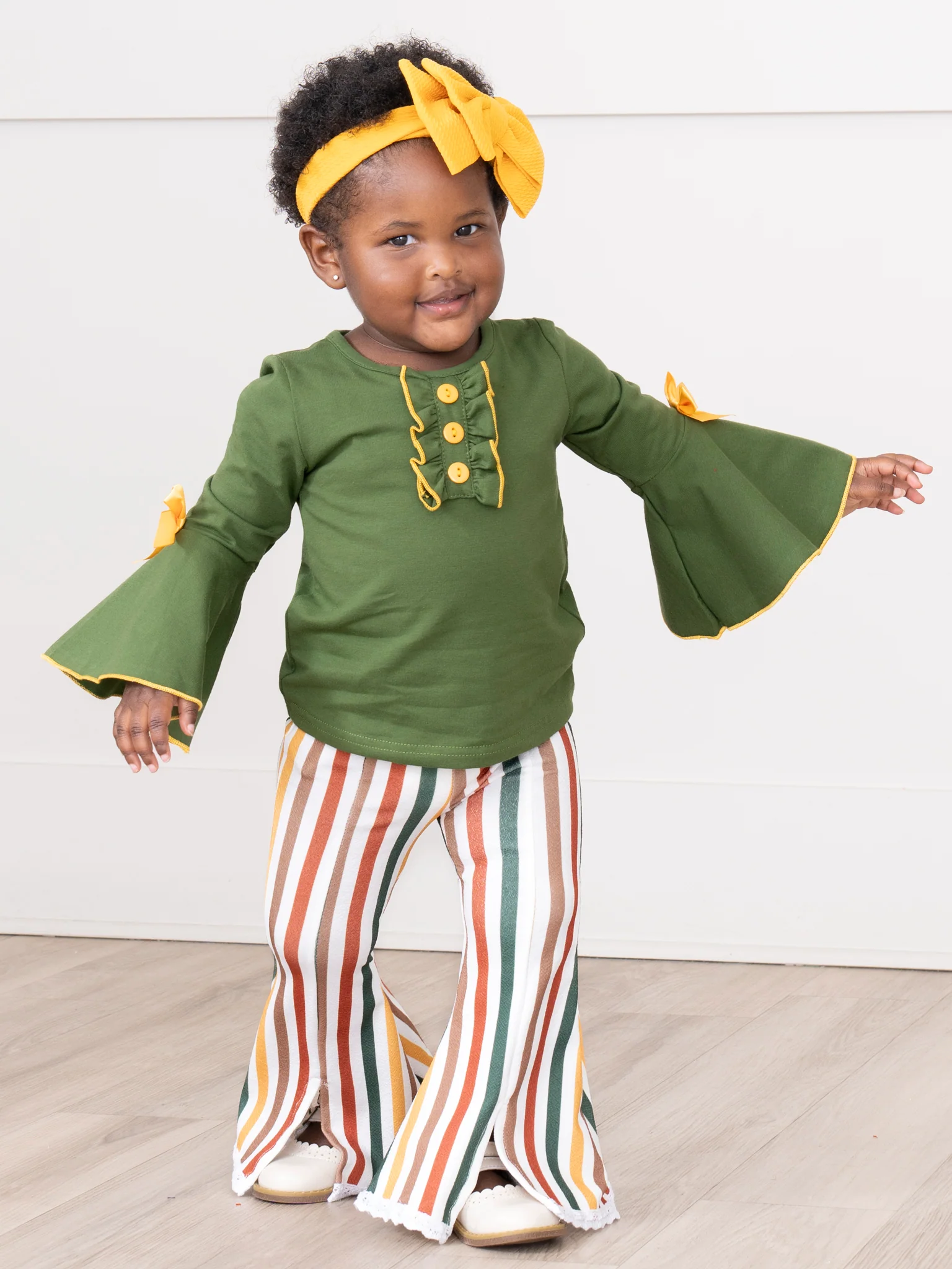 Cozy Harvest Stripe Bell Bottom Outfit