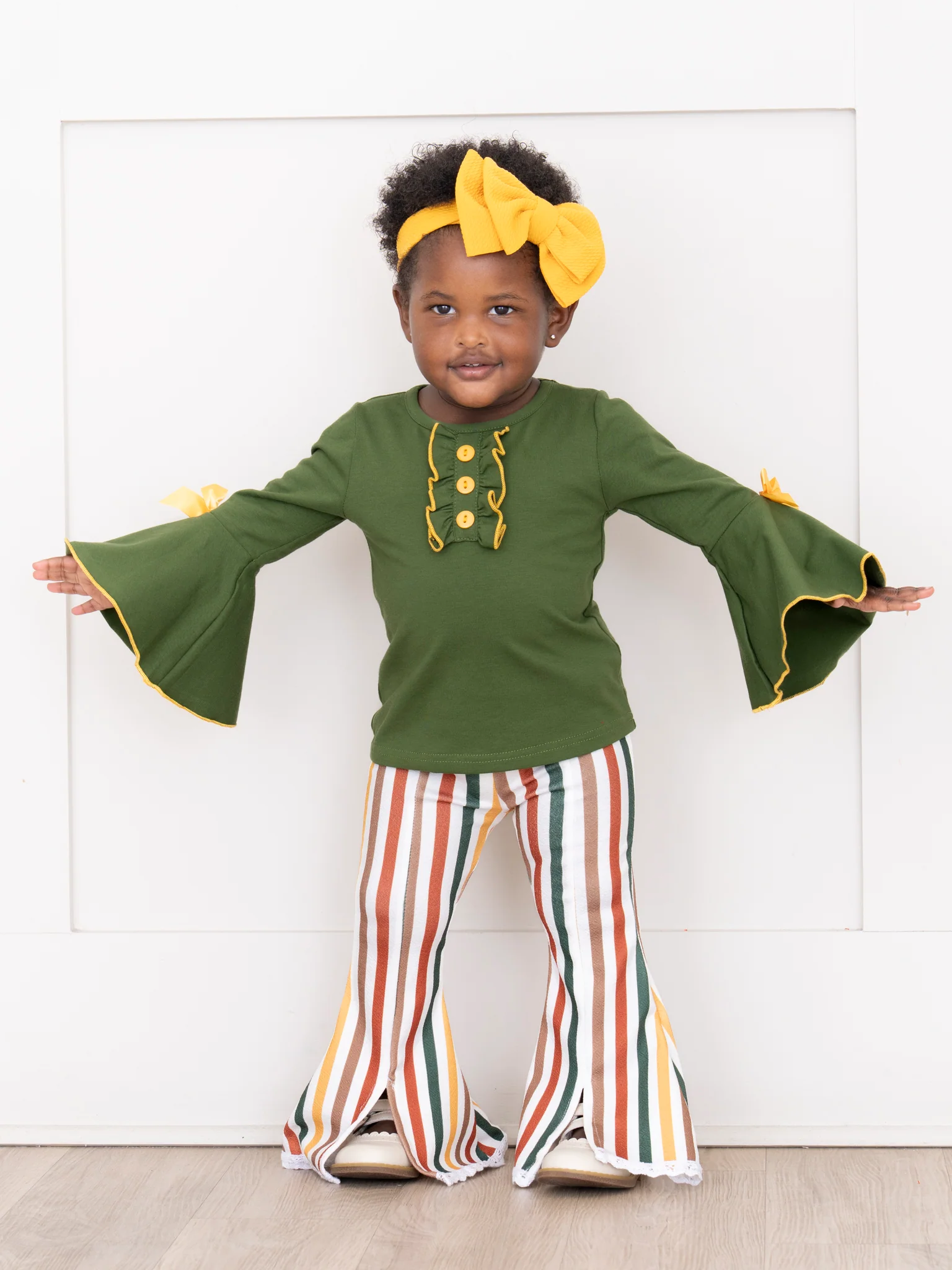 Cozy Harvest Stripe Bell Bottom Outfit - Image 5