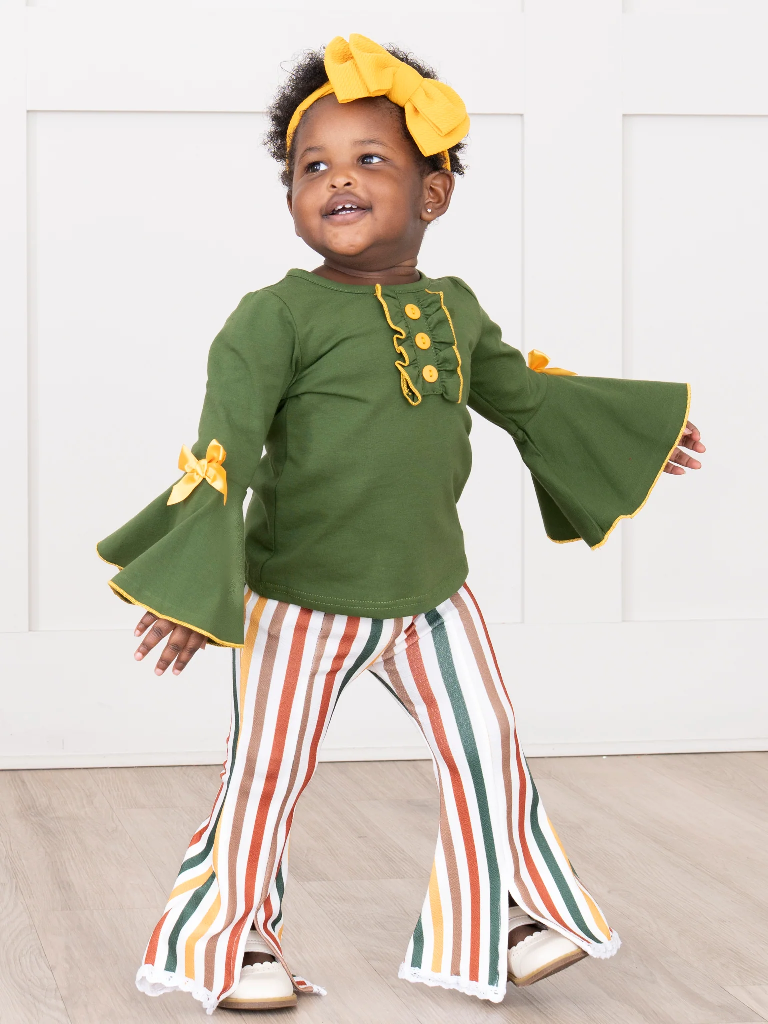 Cozy Harvest Stripe Bell Bottom Outfit - Image 6