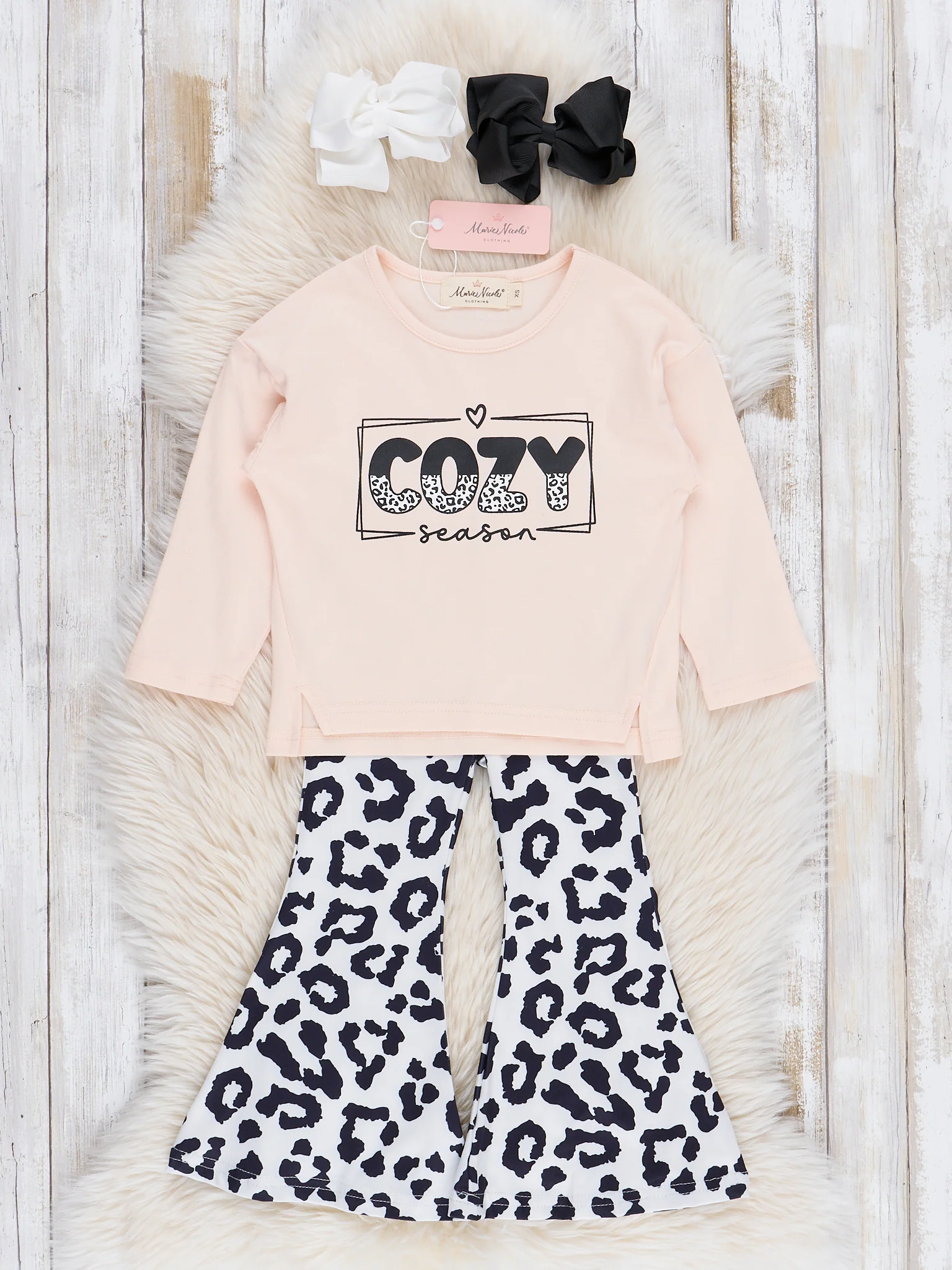 Cozy Season Leopard Flare Pants Outfit - Image 2