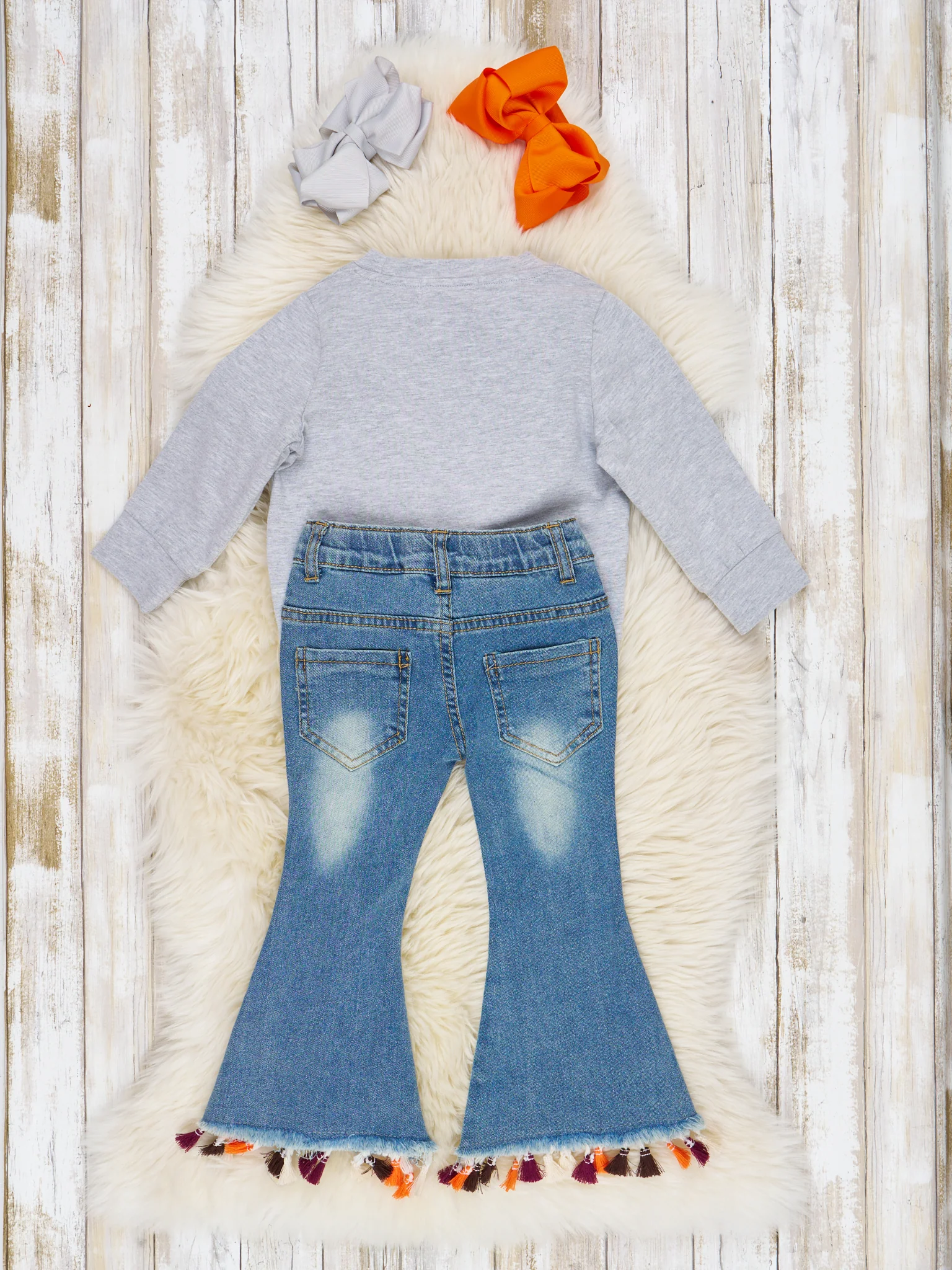 "Cozy Vibes" Tassel Bell Bottom Outfit - Image 3
