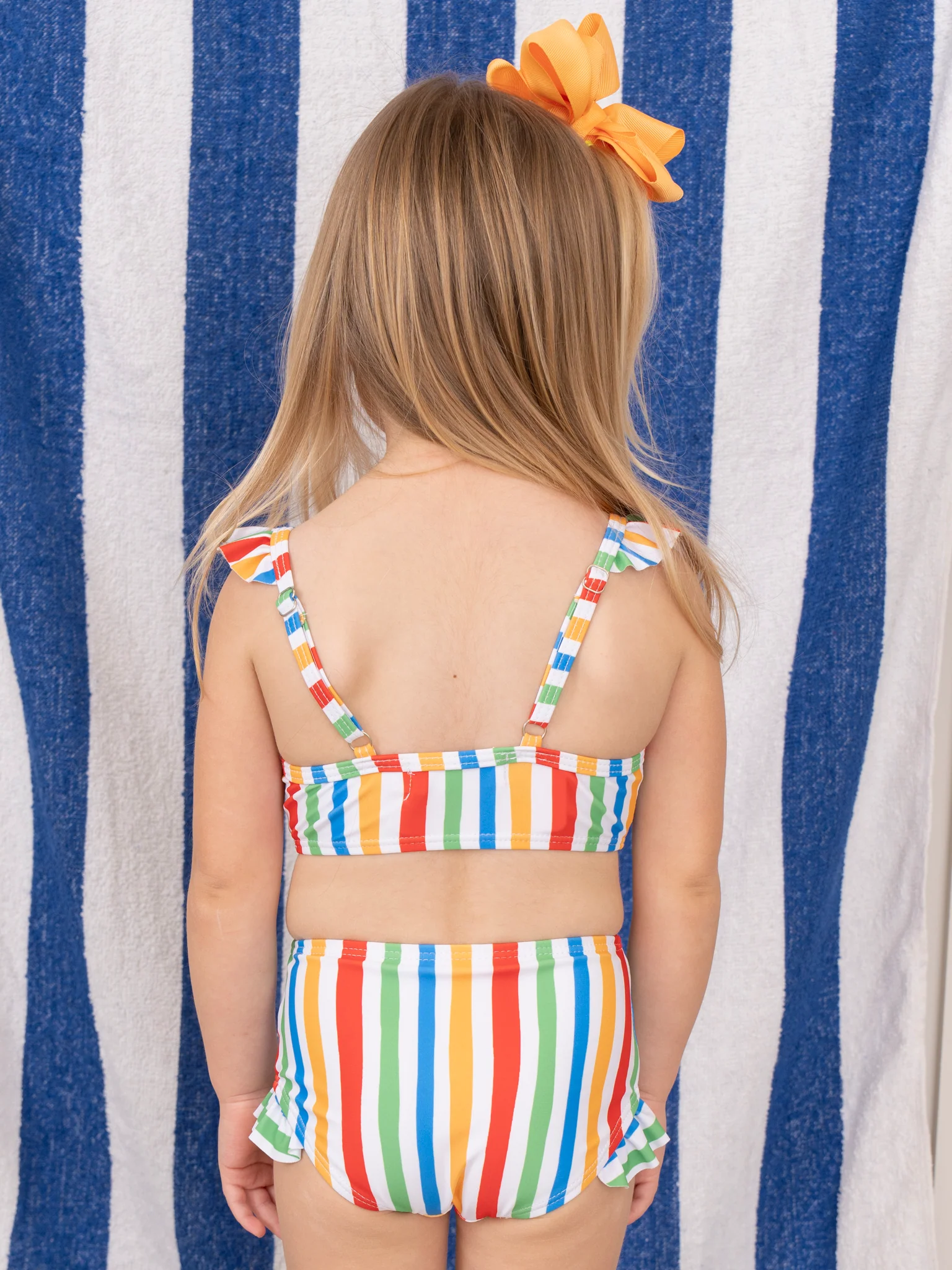 Crab Striped Ruffle One-Piece Swimsuit - Image 3