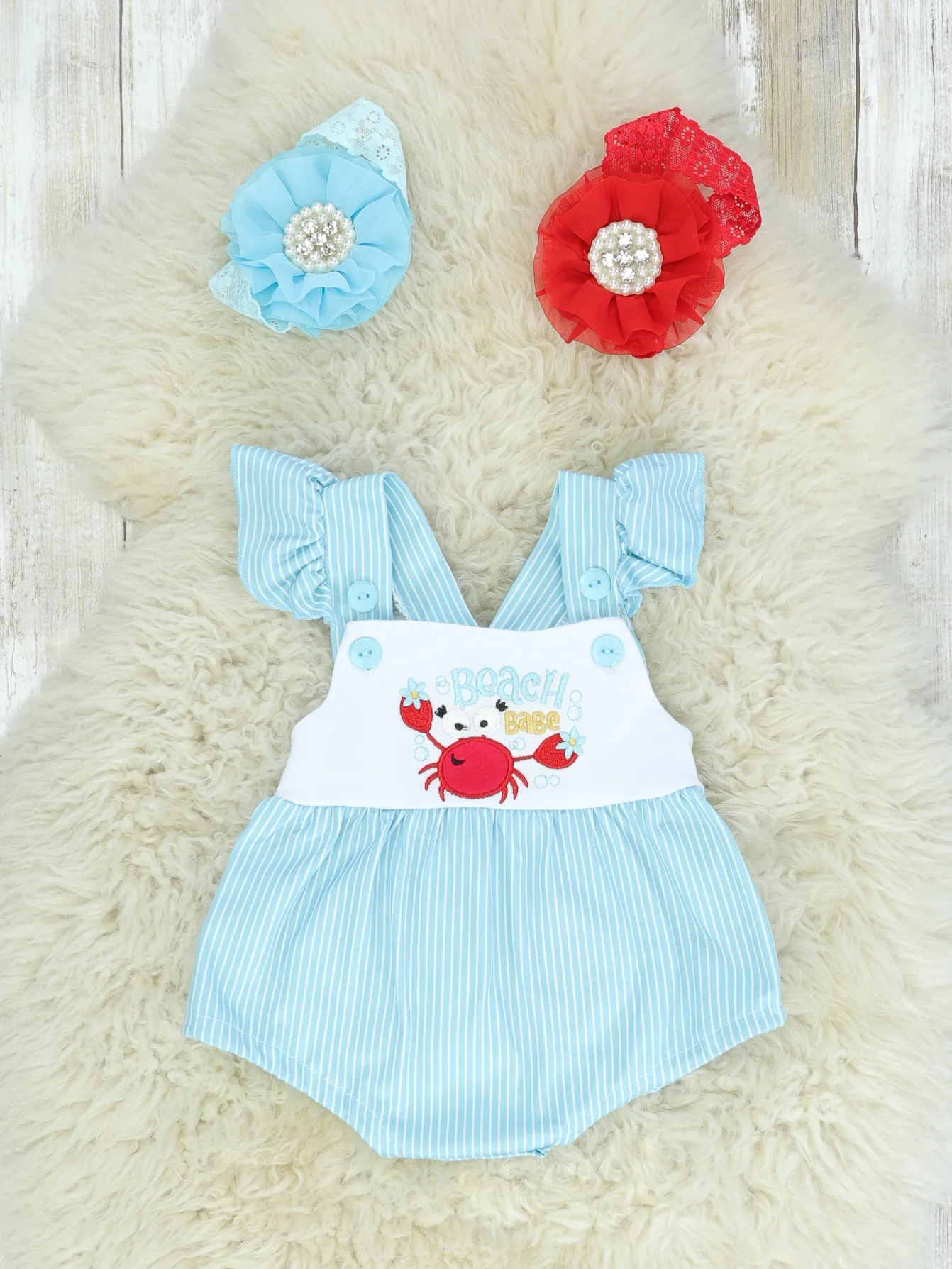 Crabby Fluttersleeve Bubble Romper