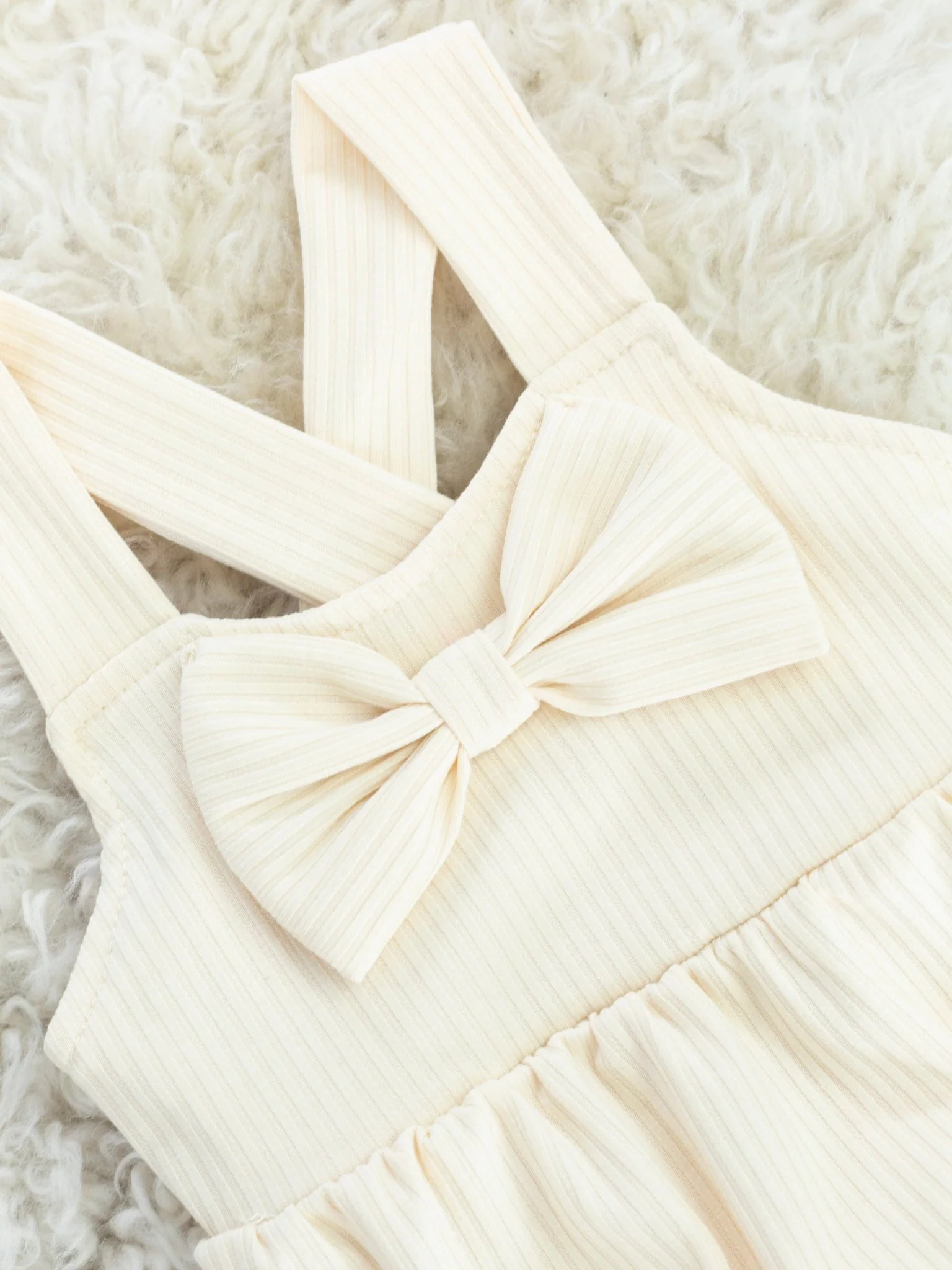 Cream Bow Bubble Romper - Image 2