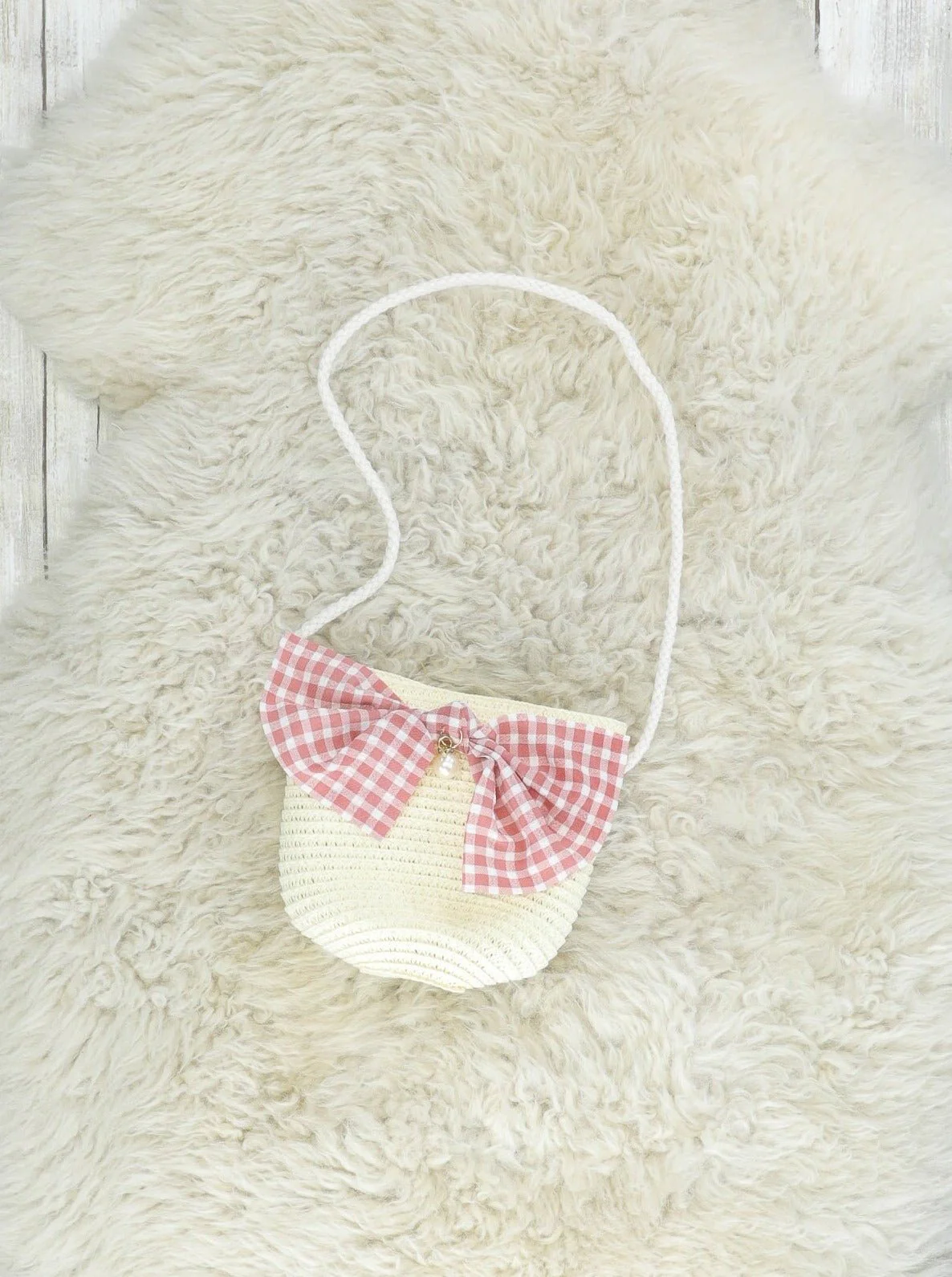 Cream Bucket Bag Purse - Image 2