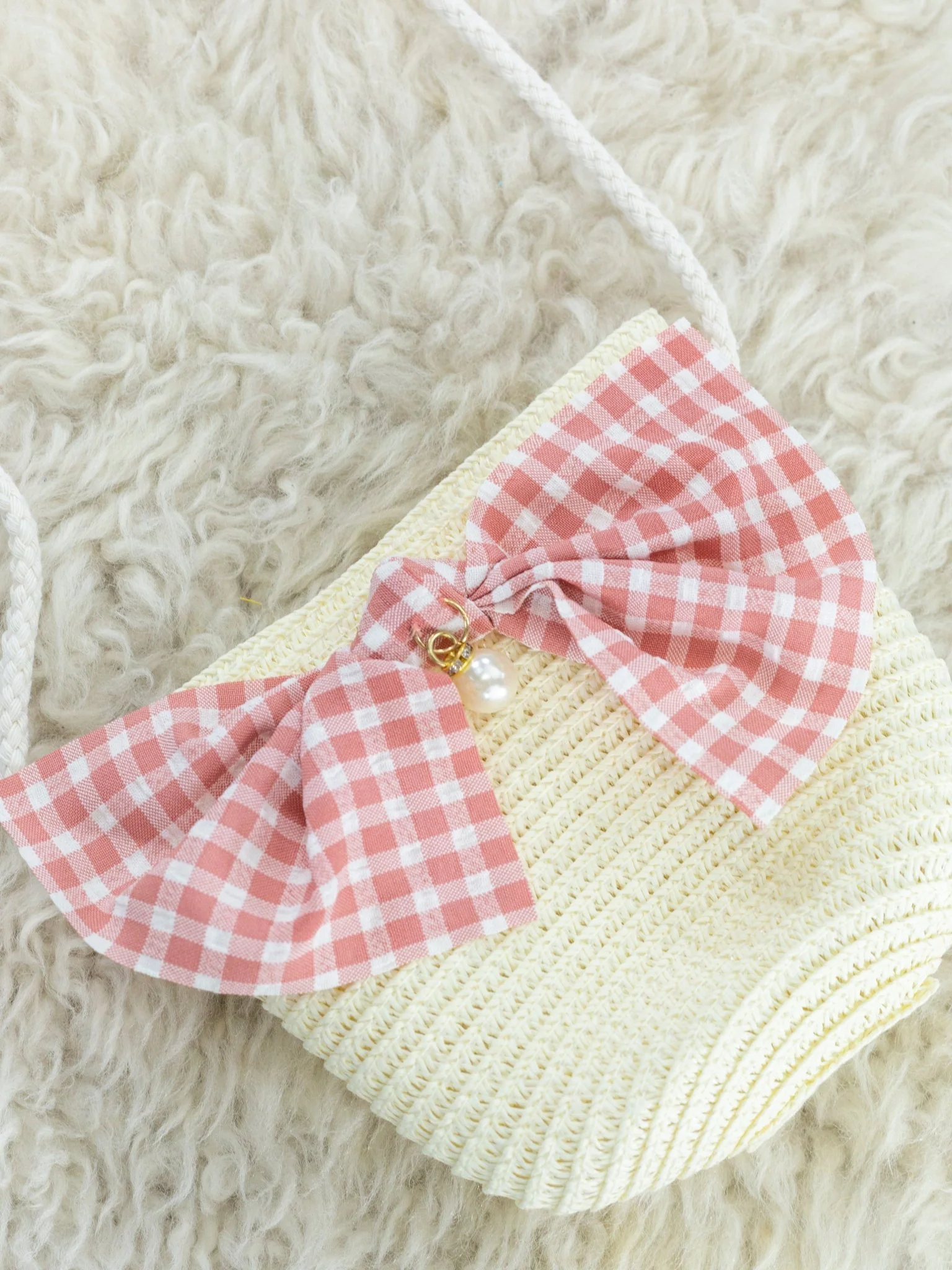 Cream Bucket Bag Purse - Image 3