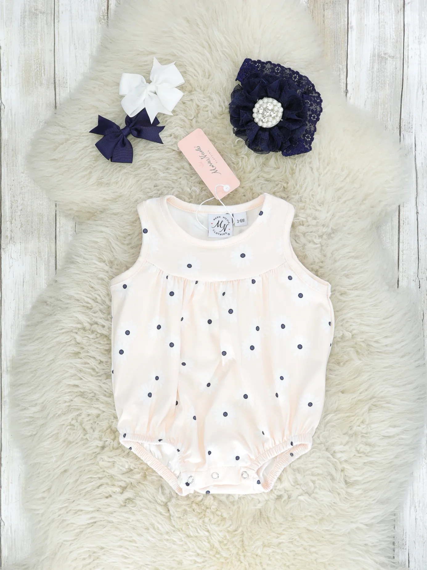 Cream Daisy Tank Bubble Romper