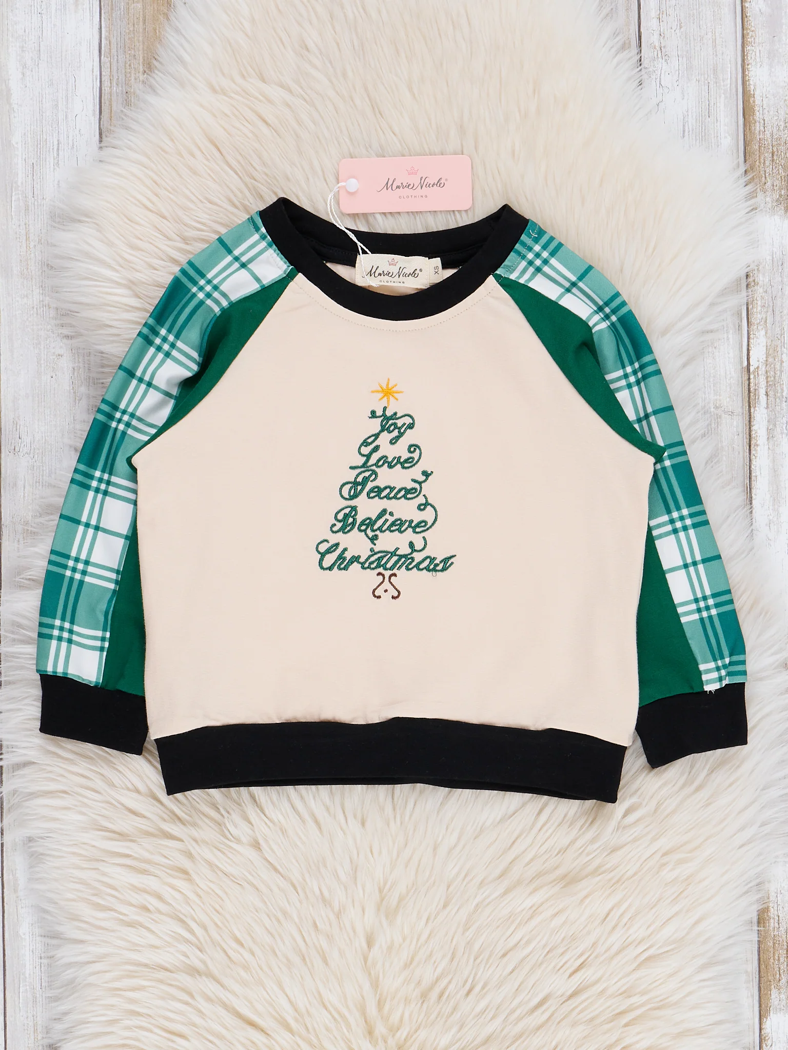Cream & Evergreen Christmas Shirt