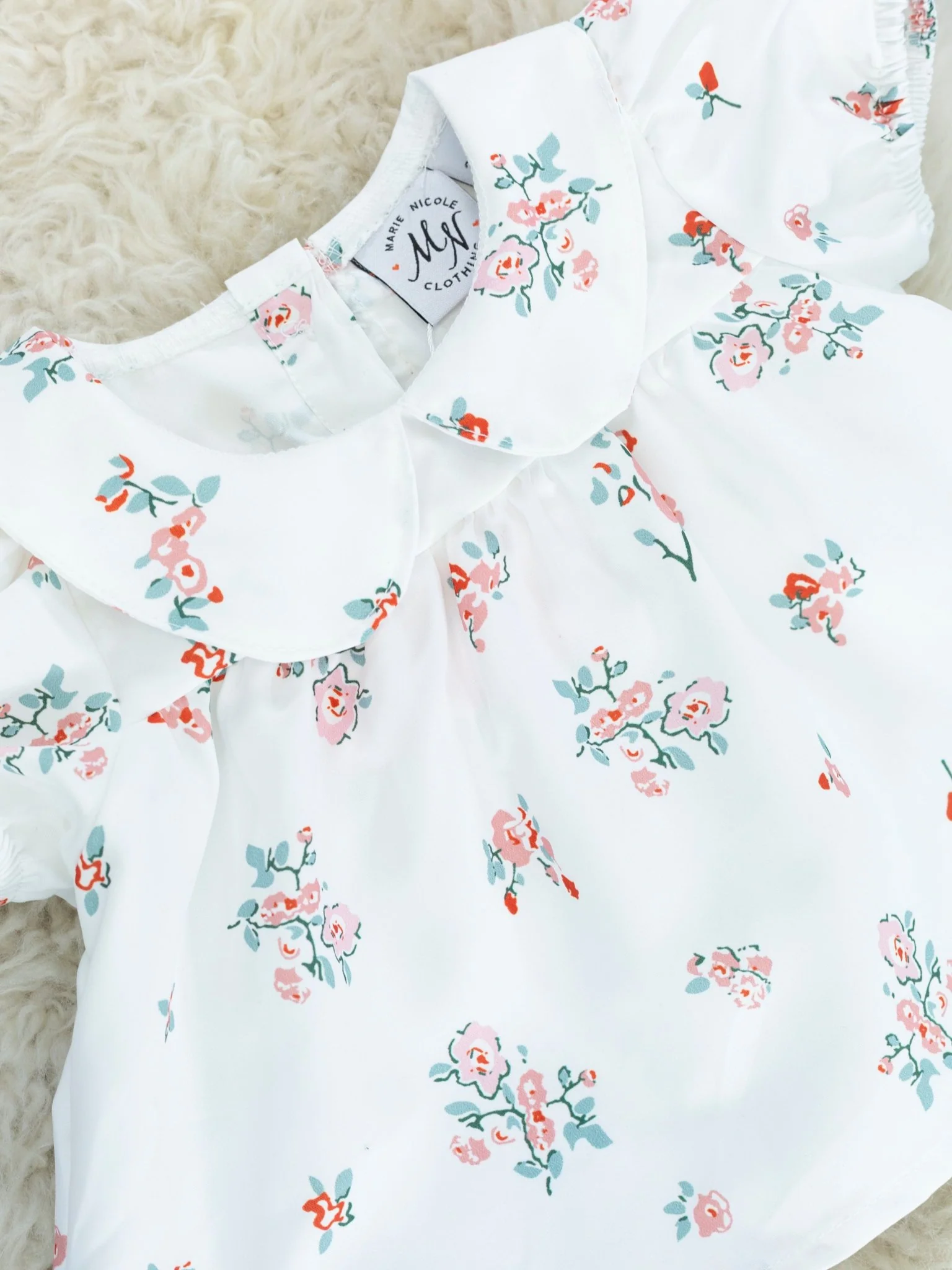 White Floral Vintage Top & Bloomers Outfit - Image 4