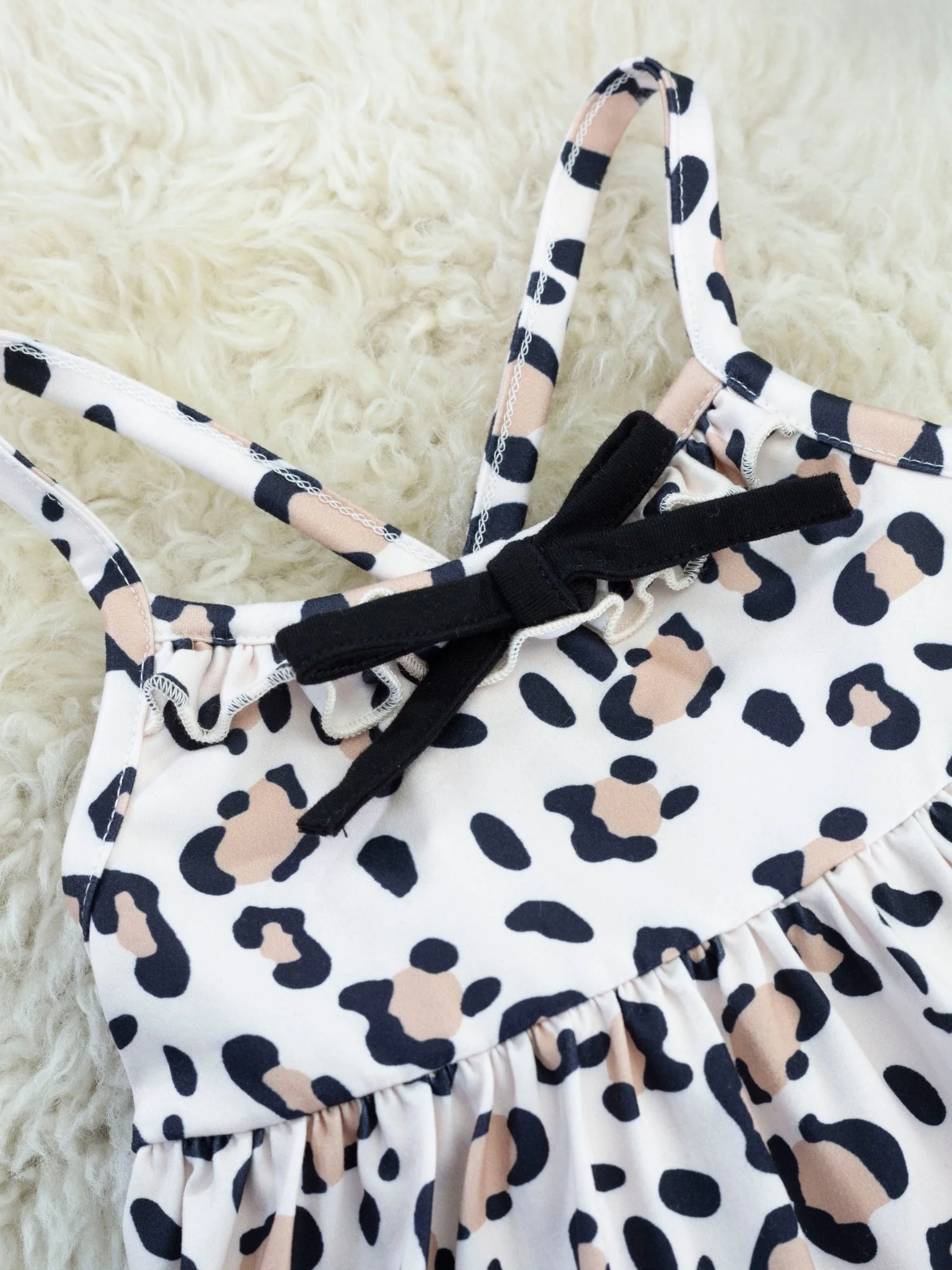 Cream Leopard Ruffle Tank Outfit - Image 4
