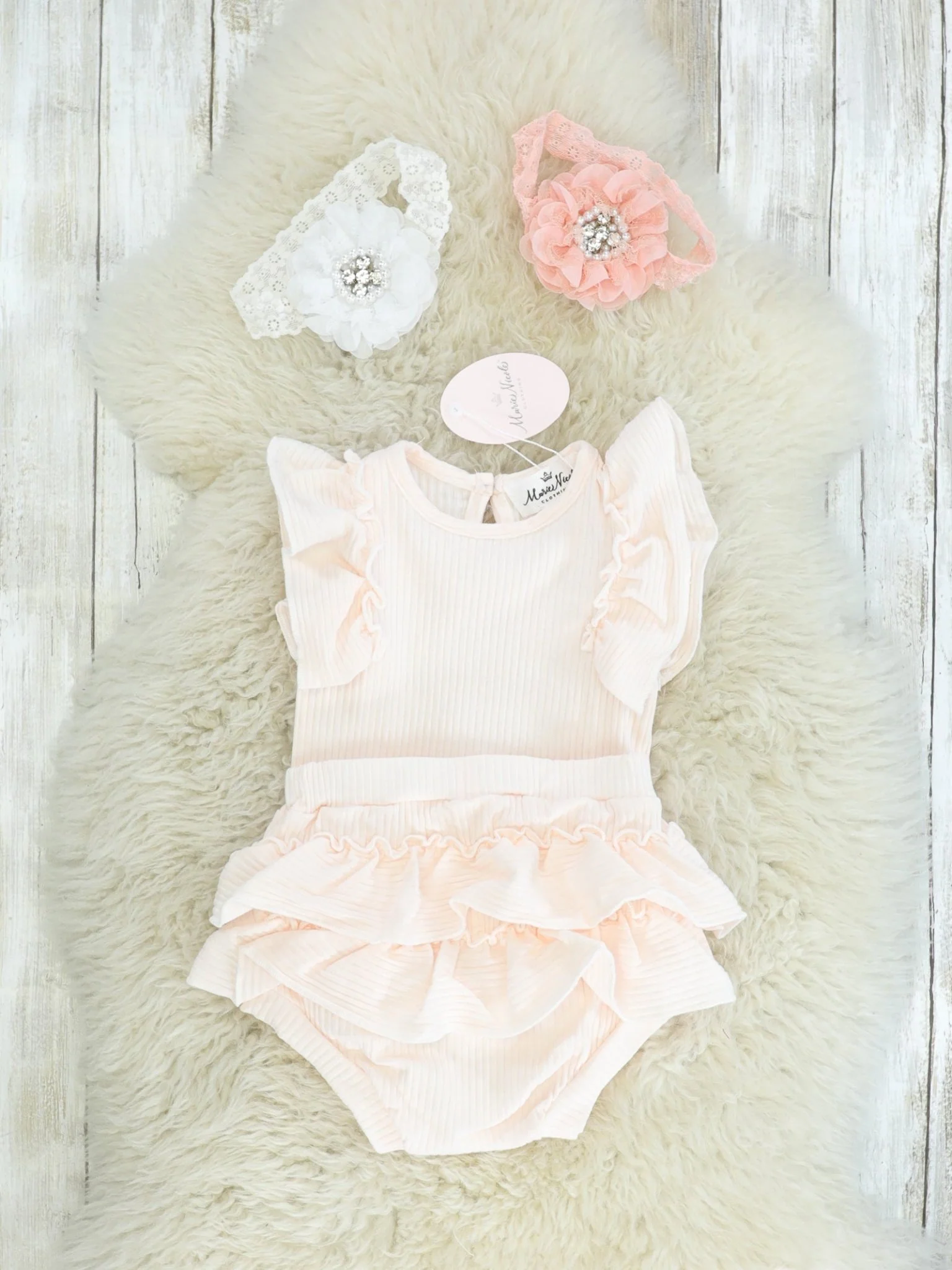 Cream Ruffle Top & Bloomer Set - Image 3