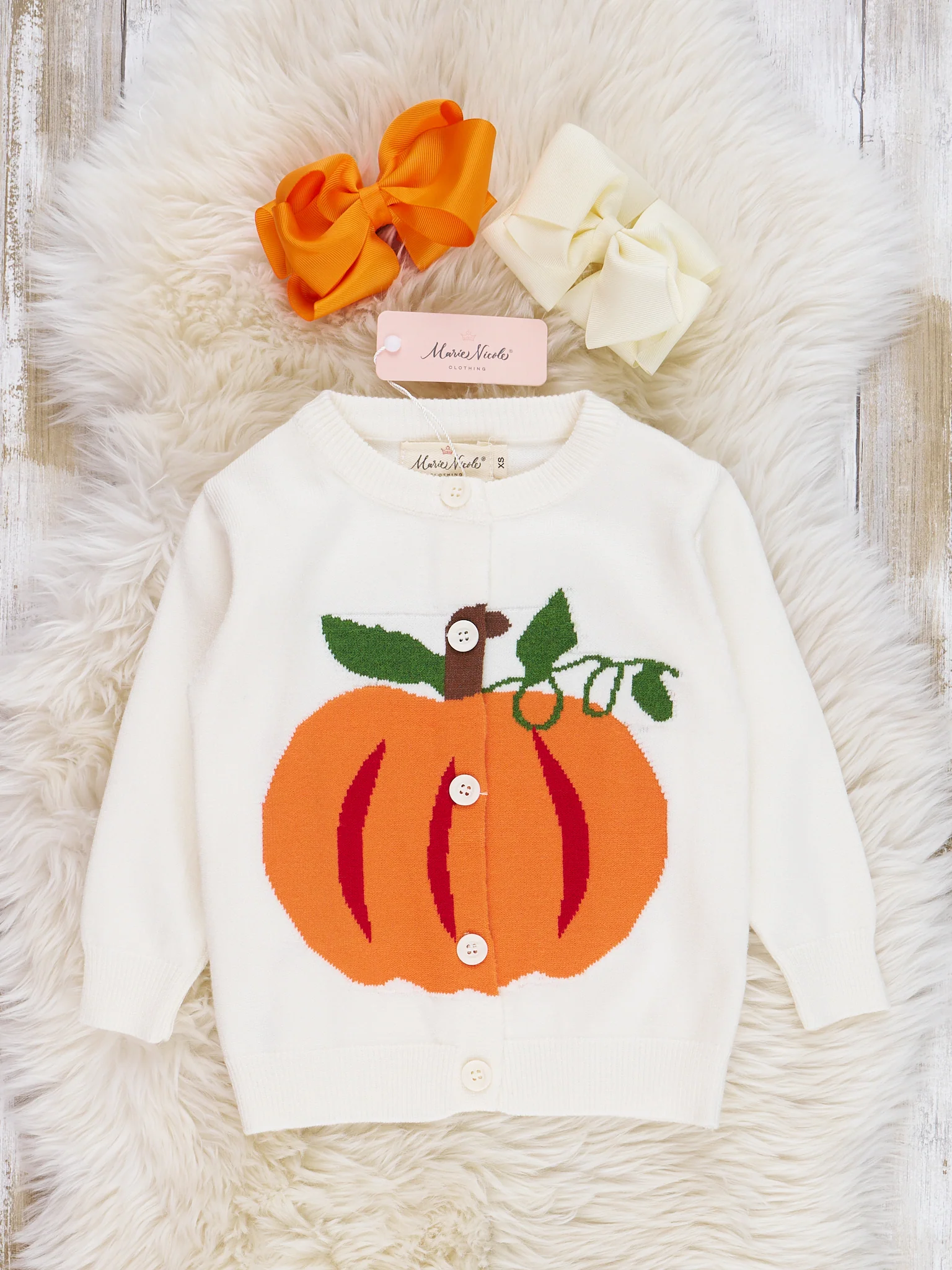 Cream Swirly Pumpkin Cardigan