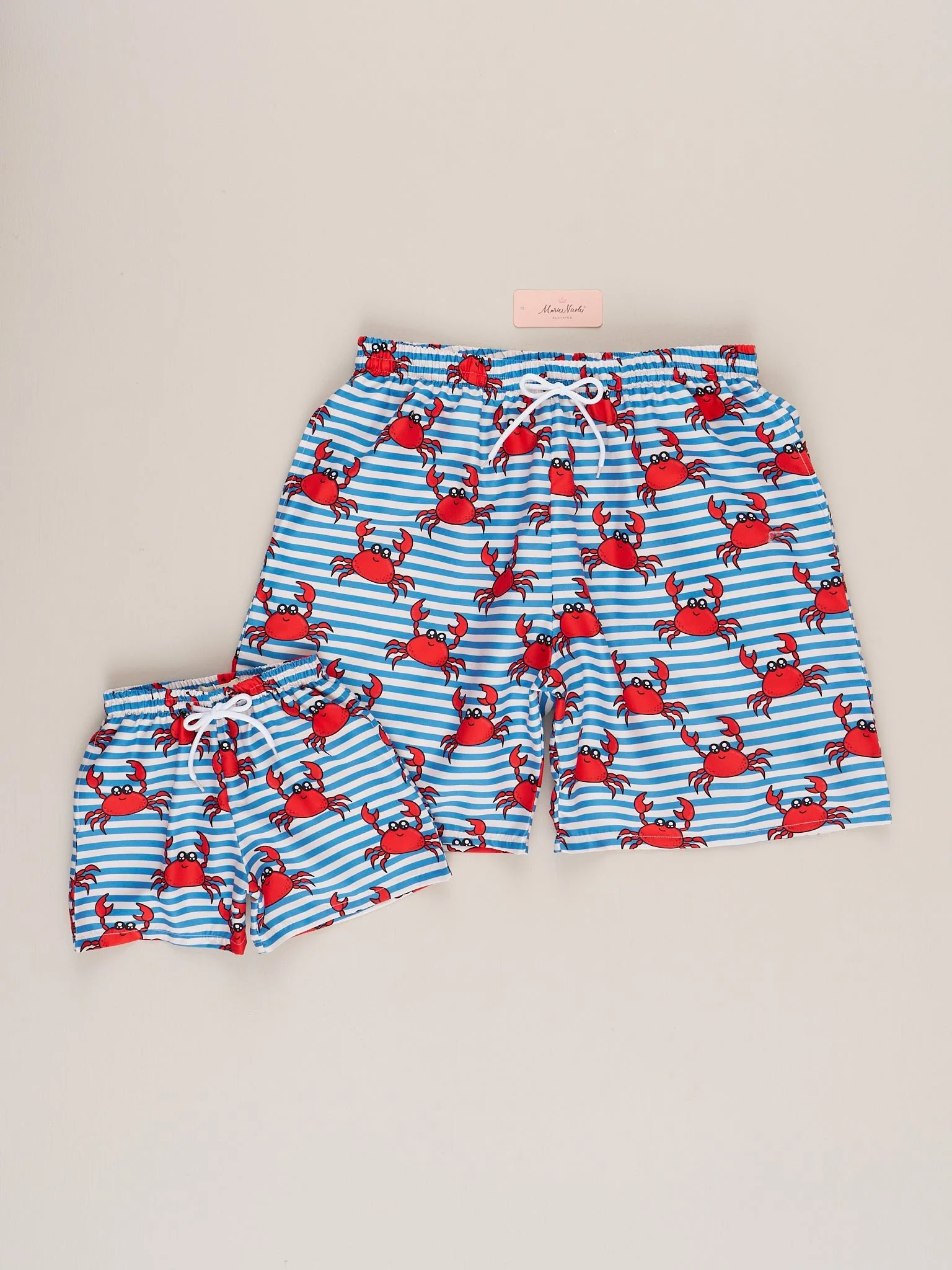 Dad & Me Crabby Striped Swim Trunks