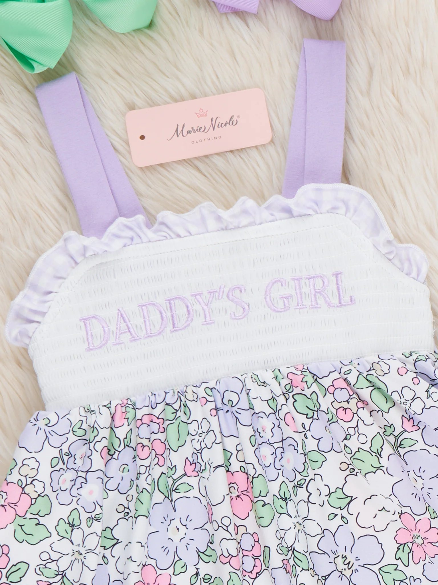 DADDY'S GIRL Petal Hem Smocked Ruffle Dress - Image 3