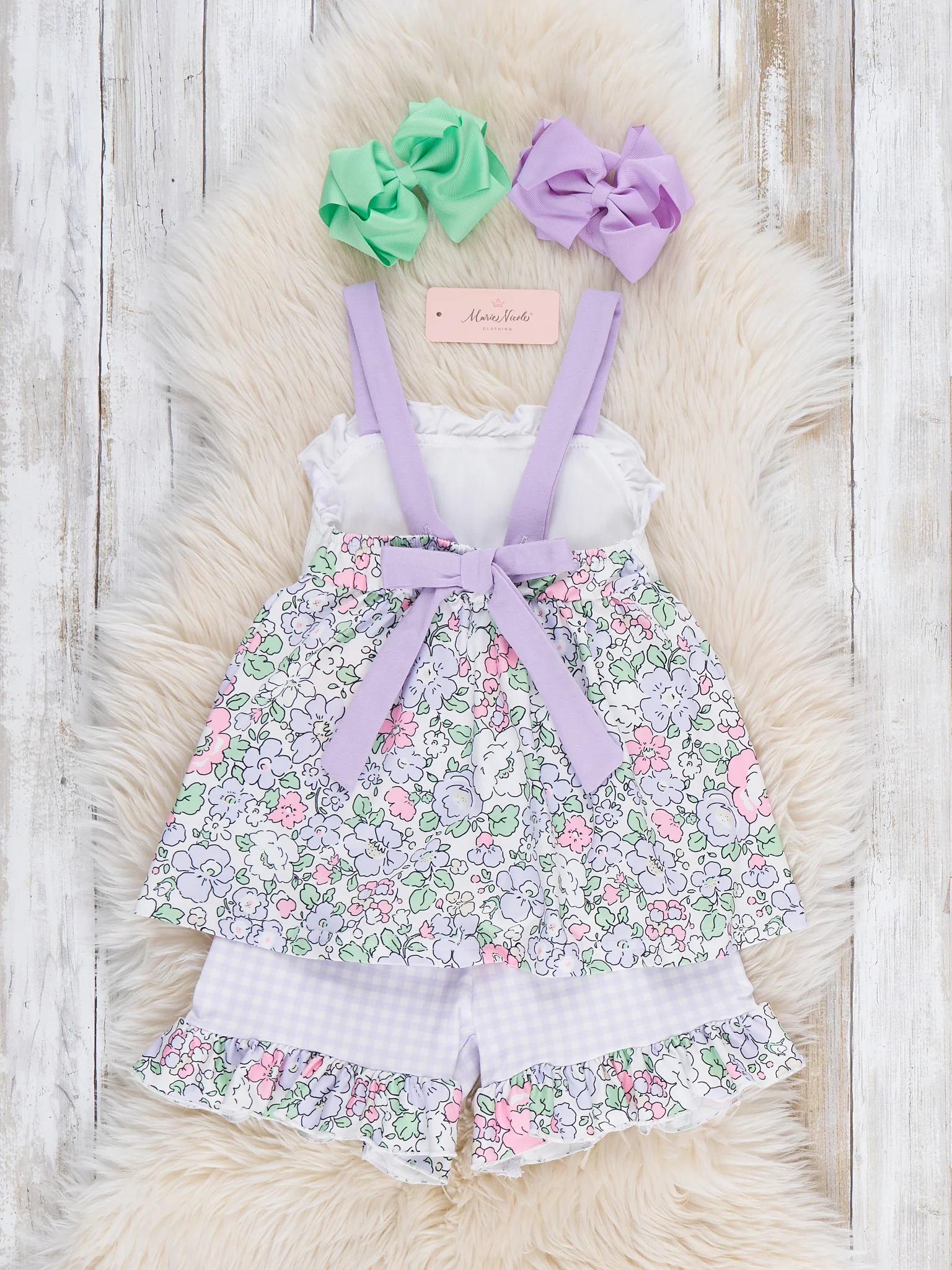 DADDY'S GIRL Petal Hem Smocked Ruffle Outfit - Image 5