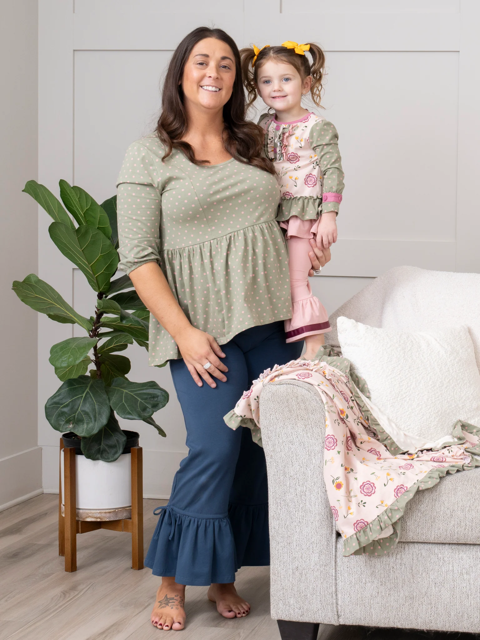 Bloomberry Fields Mom Olive Green Peplum Top - Image 4