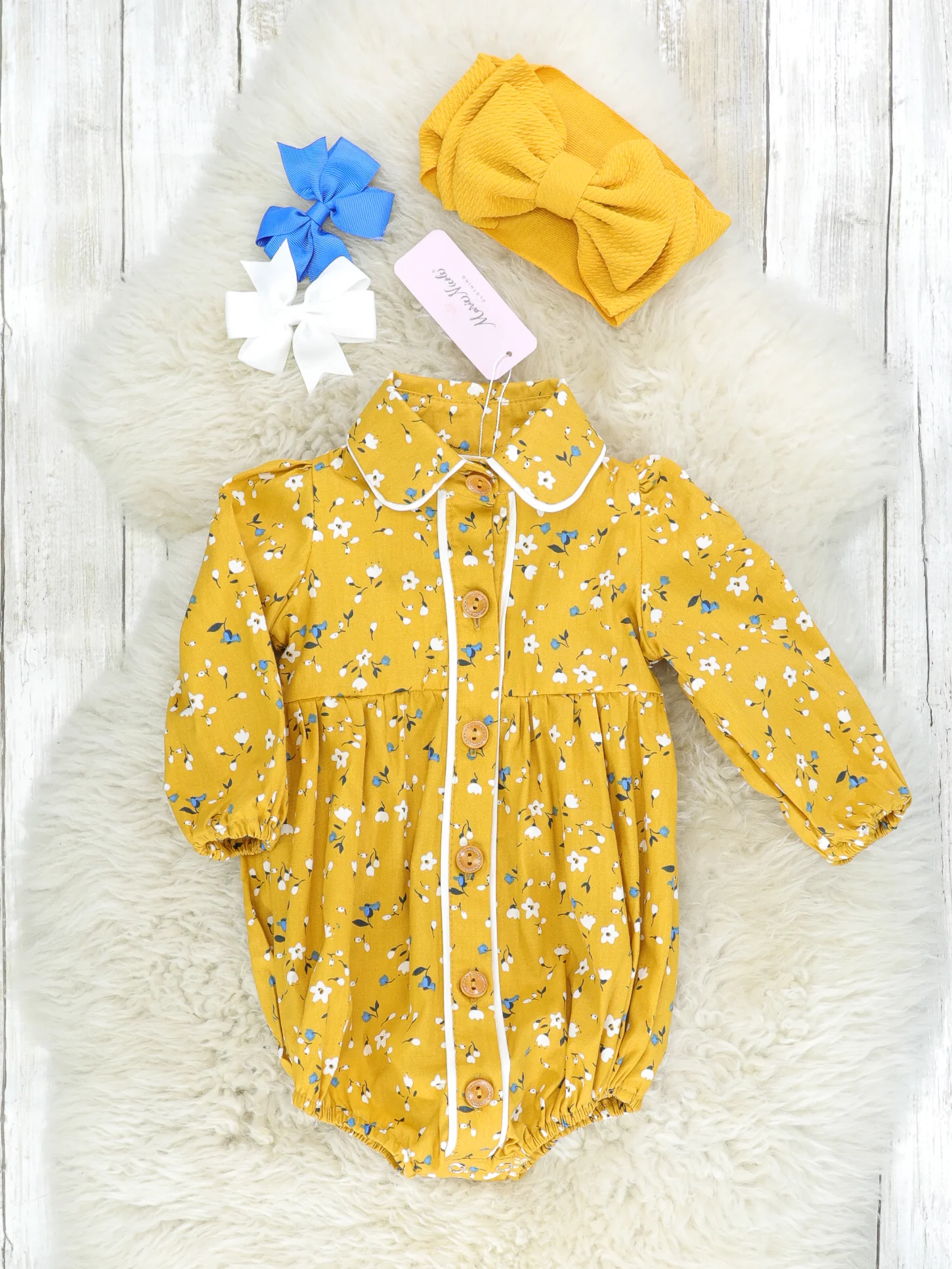Dainty Floral Mustard Romper