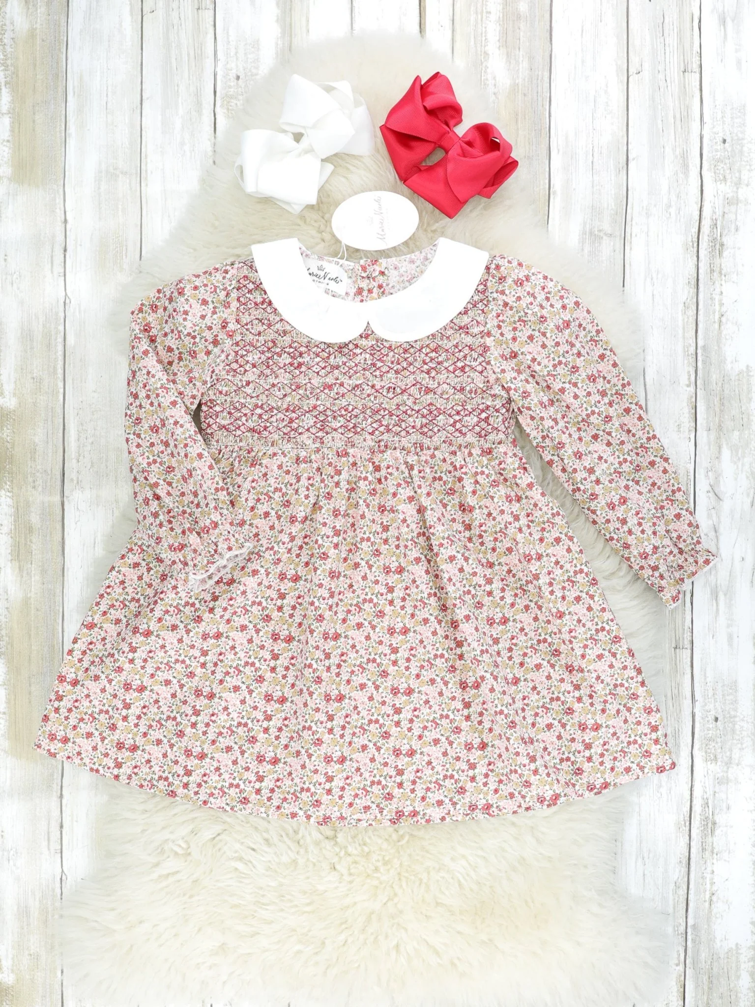Dainty Neutral Floral Vintage Dress