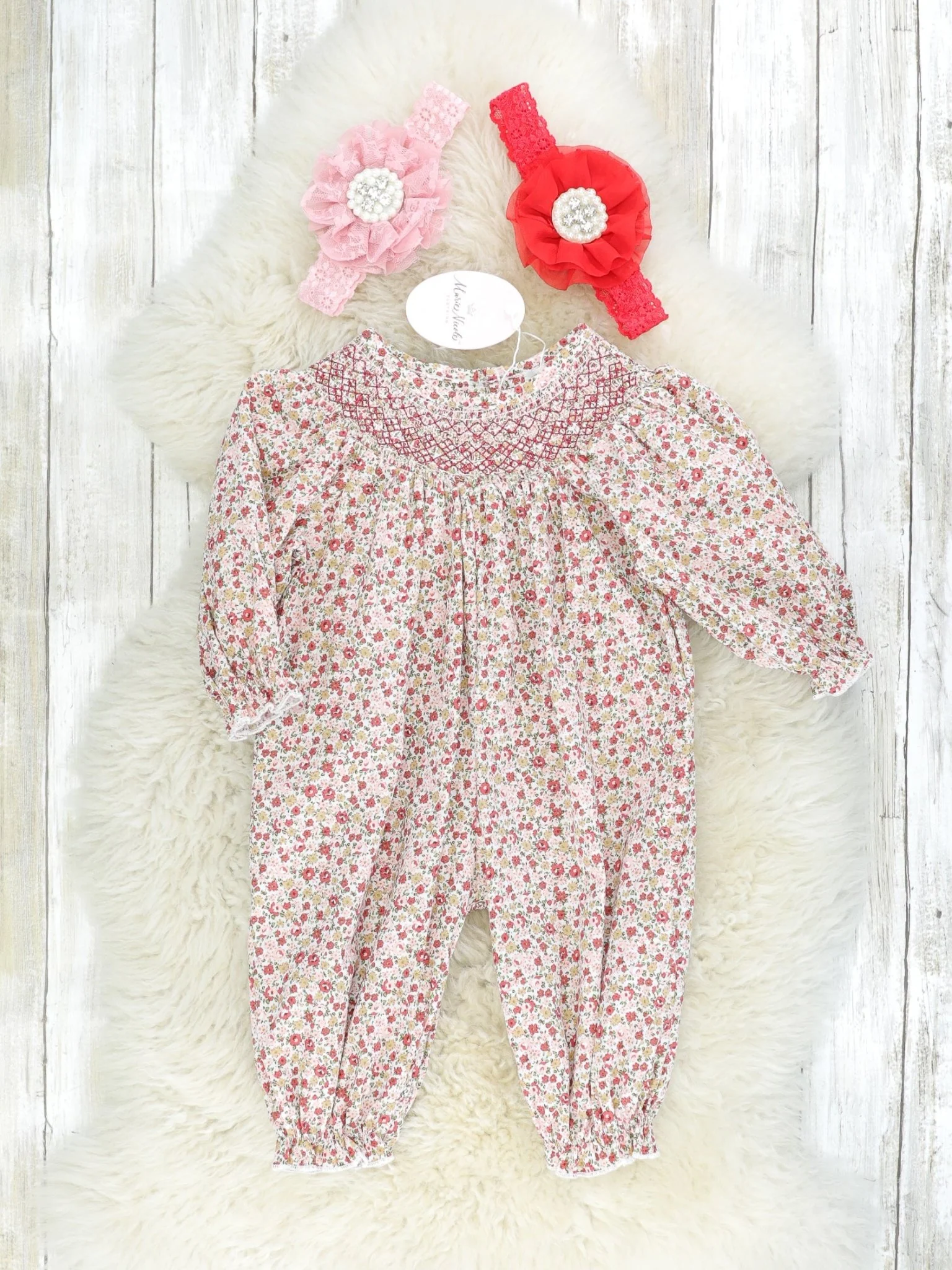 Dainty Neutral Floral Vintage Romper