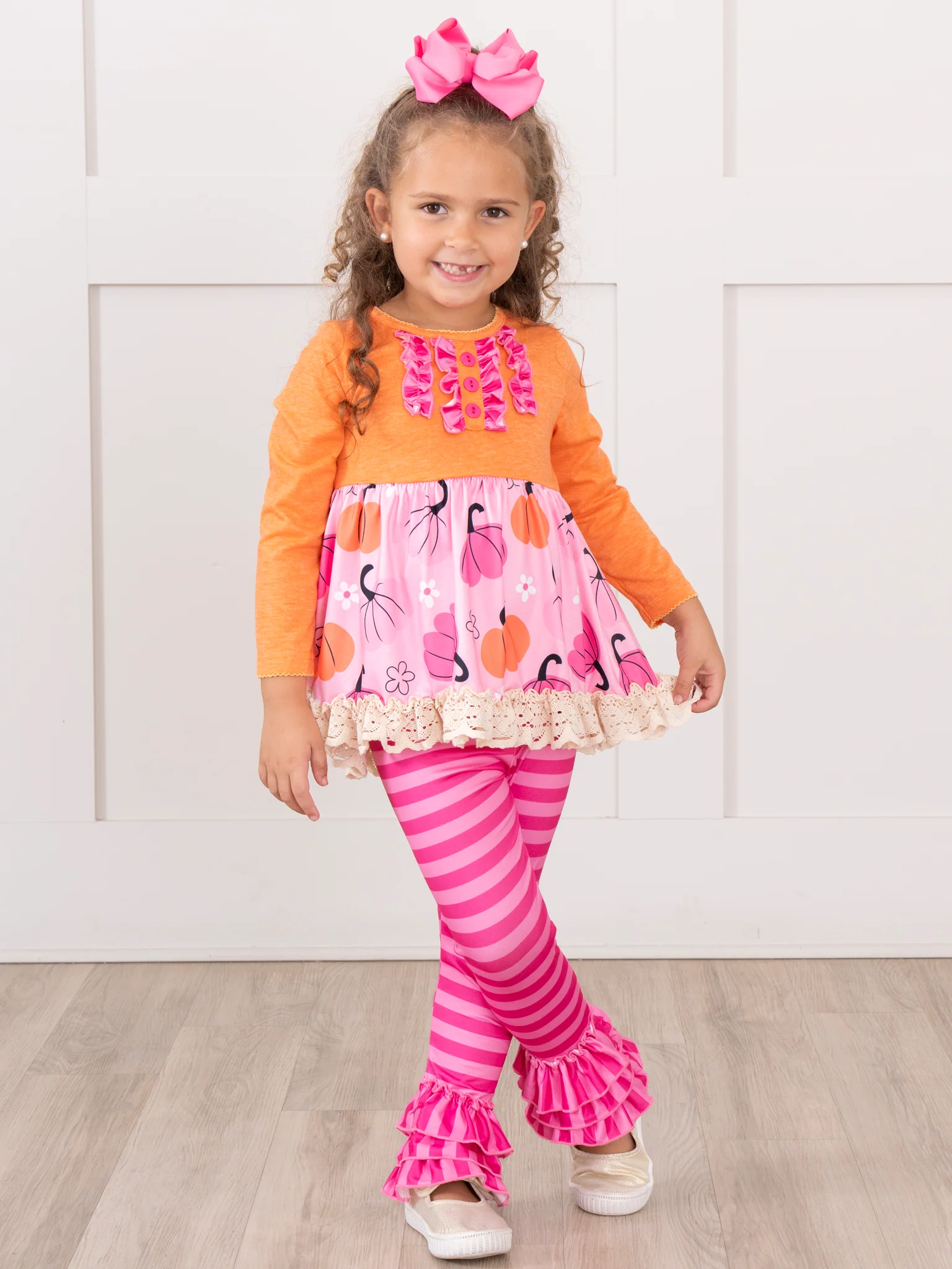 Dancing Pumpkins Lace Ruffle Outfit