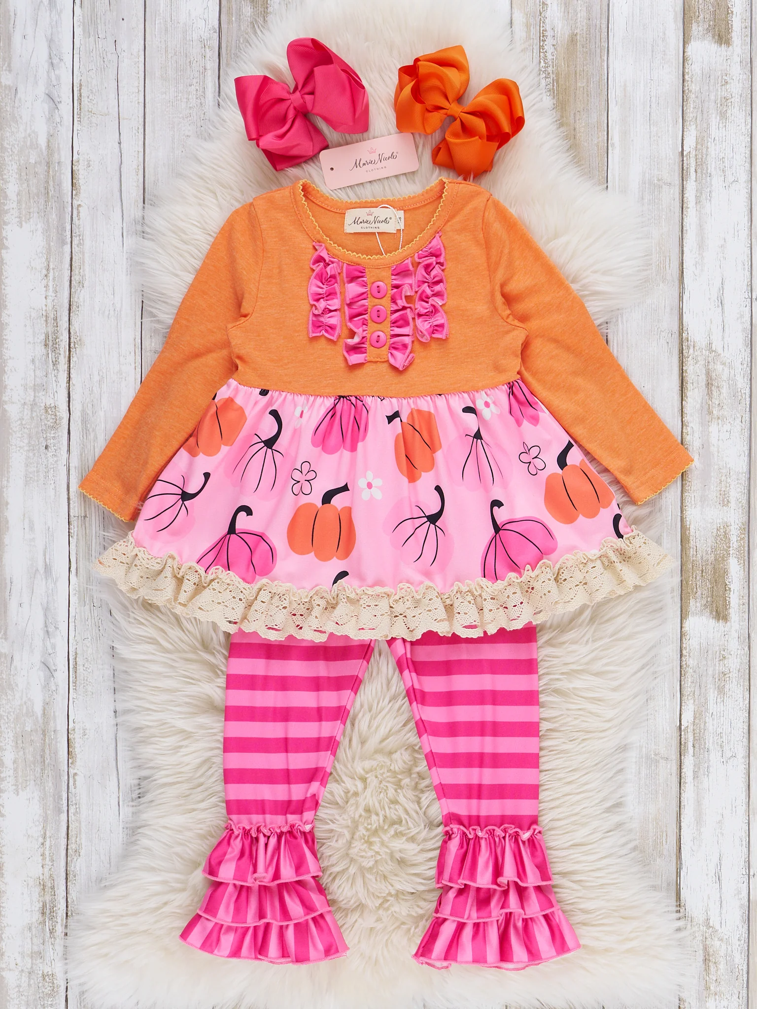 Dancing Pumpkins Lace Ruffle Outfit - Image 2