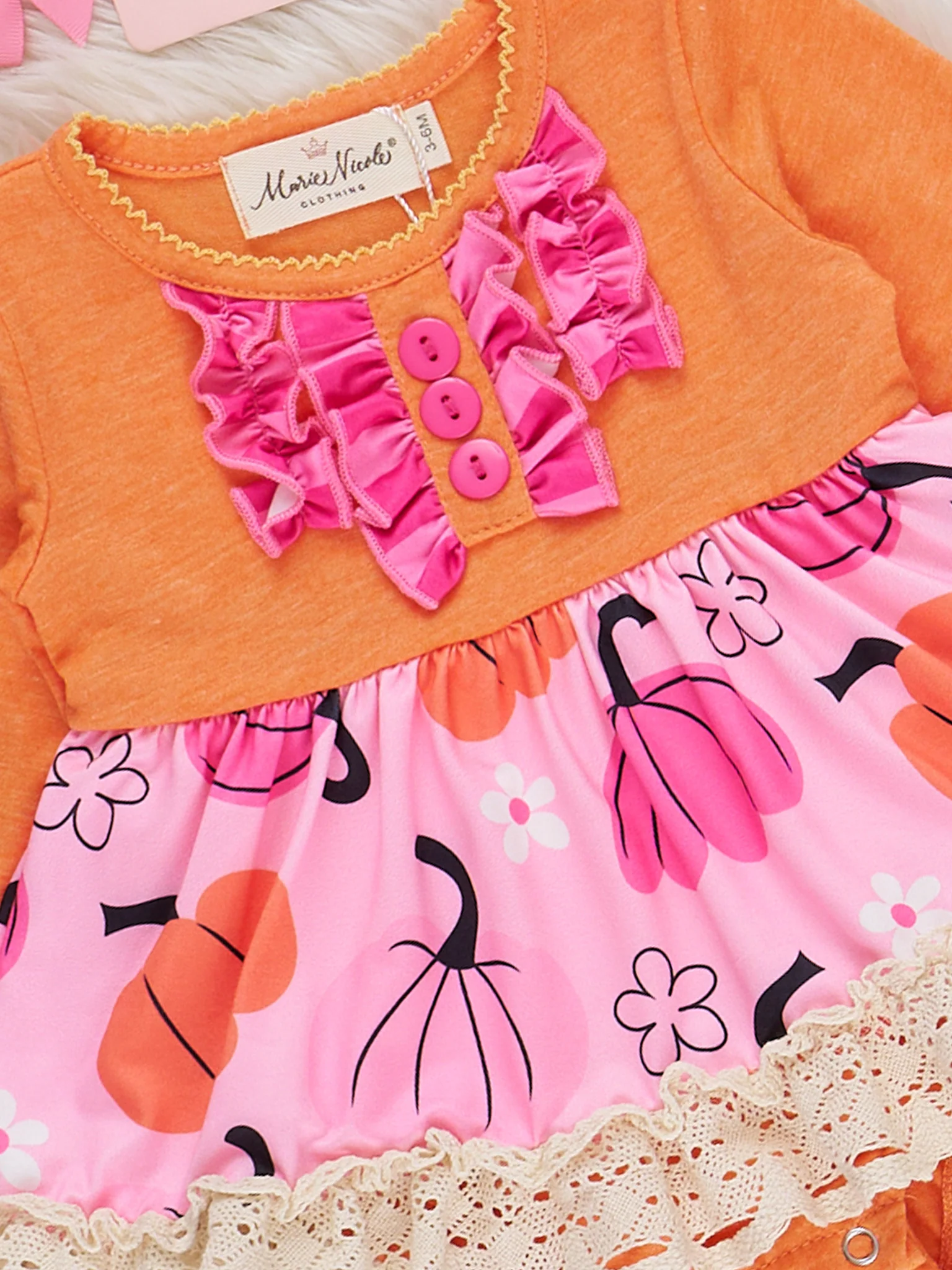 Dancing Pumpkins Lace Ruffle Outfit - Image 3
