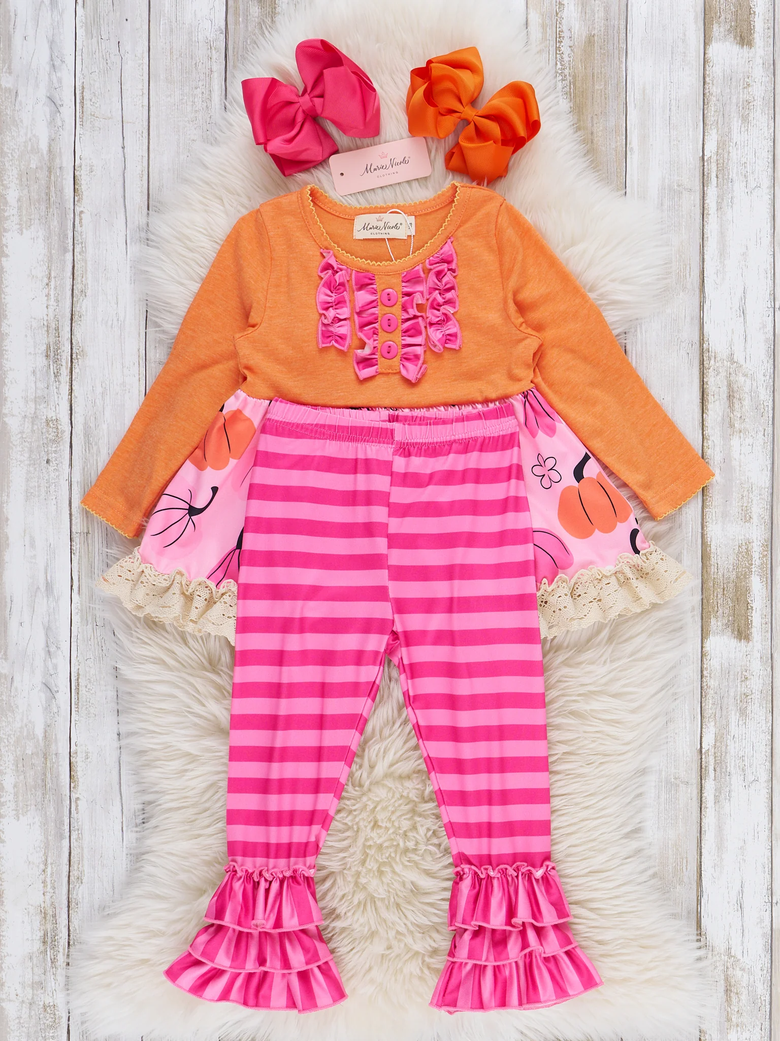 Dancing Pumpkins Lace Ruffle Outfit - Image 4