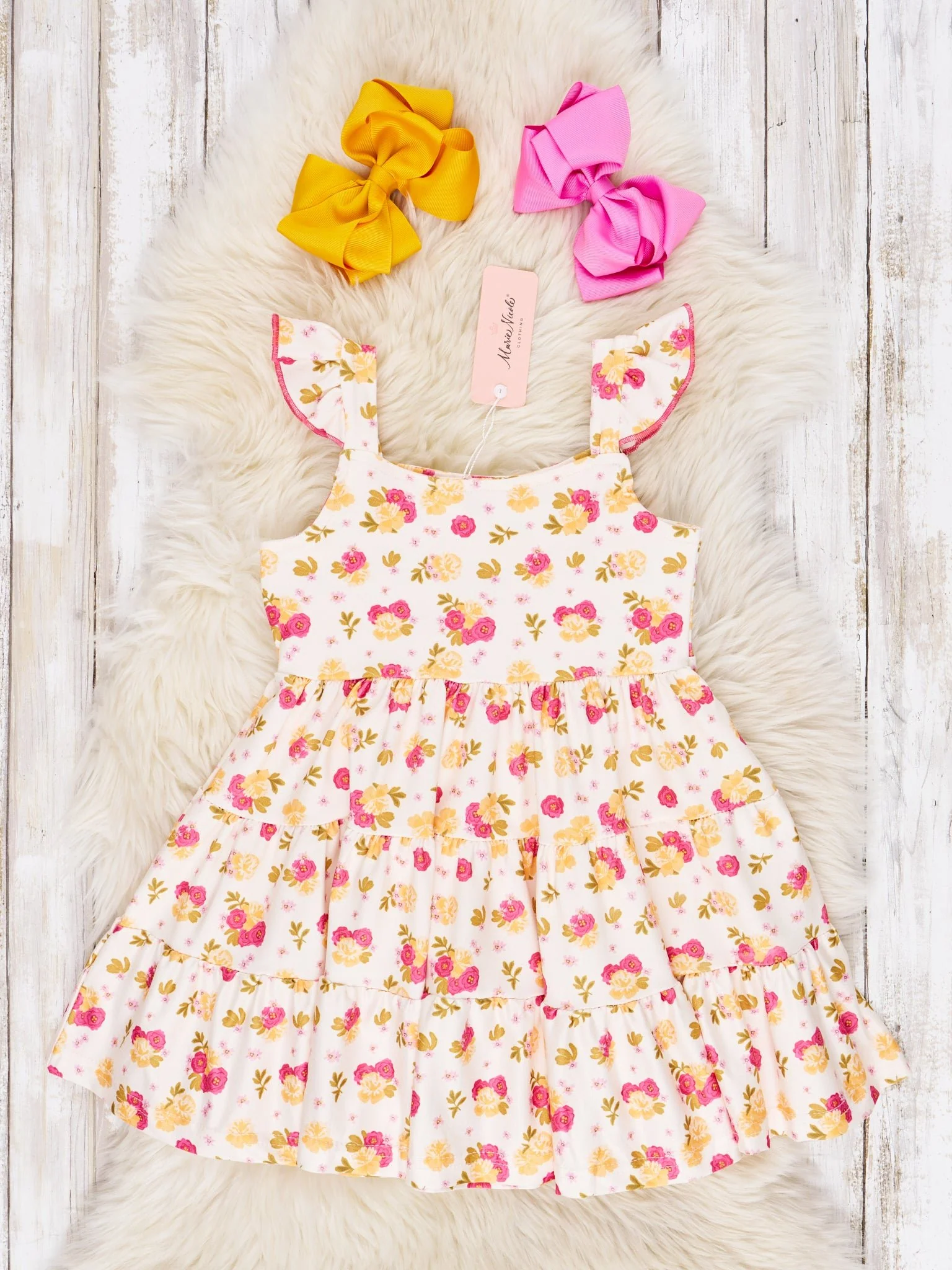 Dark Mauve Rose Tiered Dress