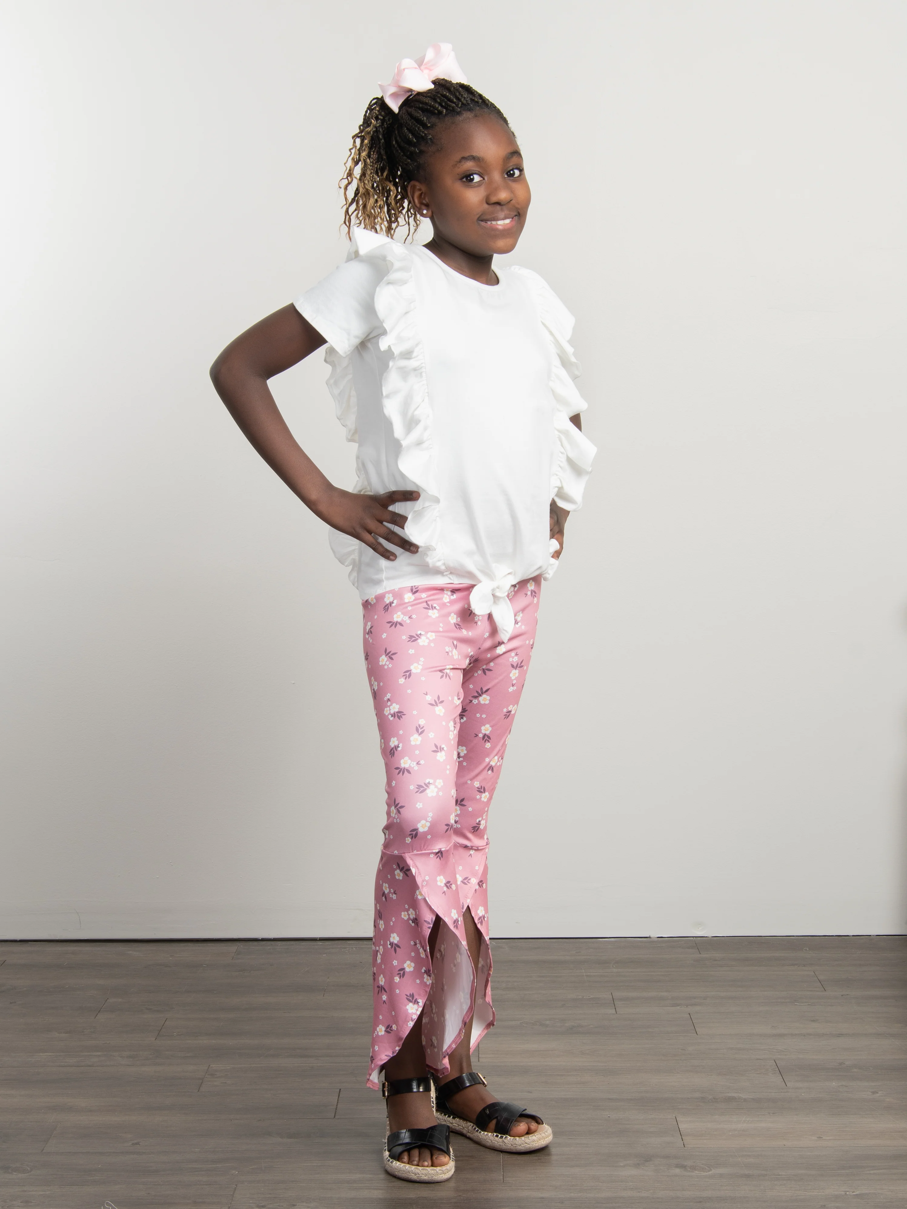Dark Pink Buttercup Scalloped Bell Bottom Outfit - Image 2
