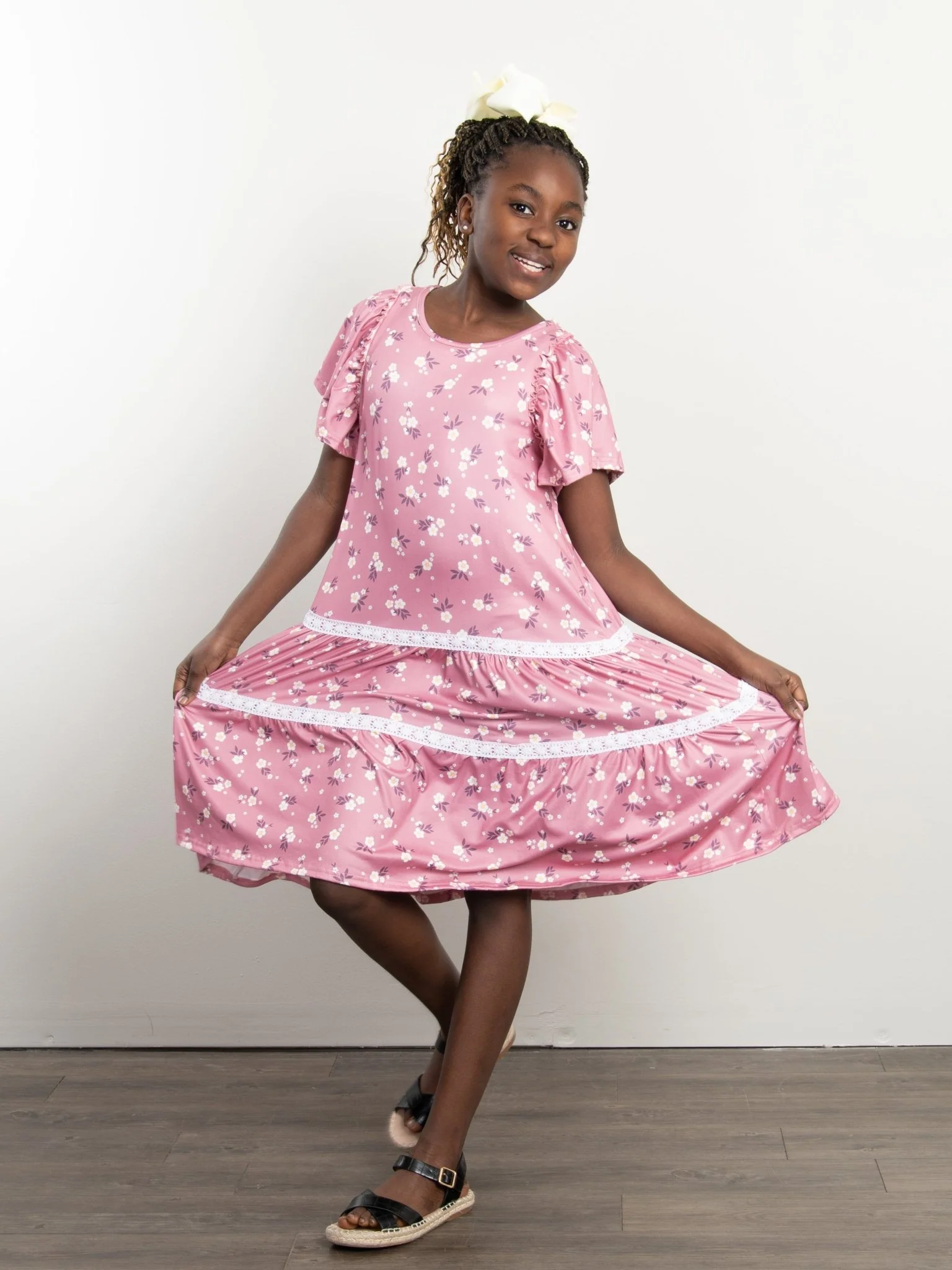 Dark Pink Buttercup Tiered Dress