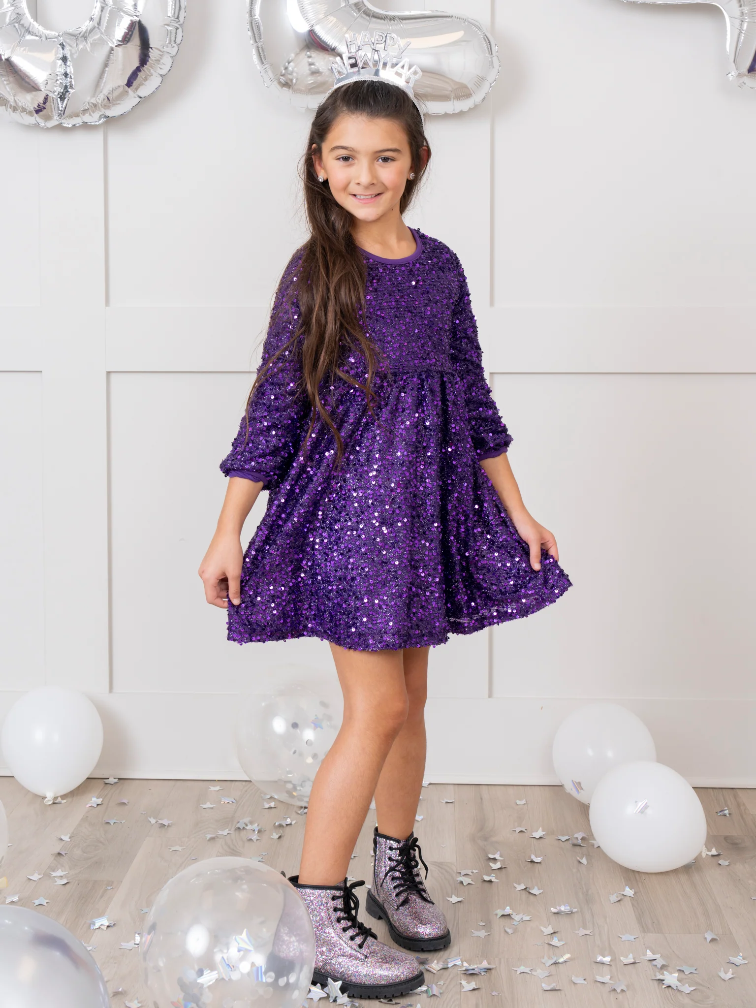 Dazzling Sparkles Sequin Dress - Amethyst - Image 5