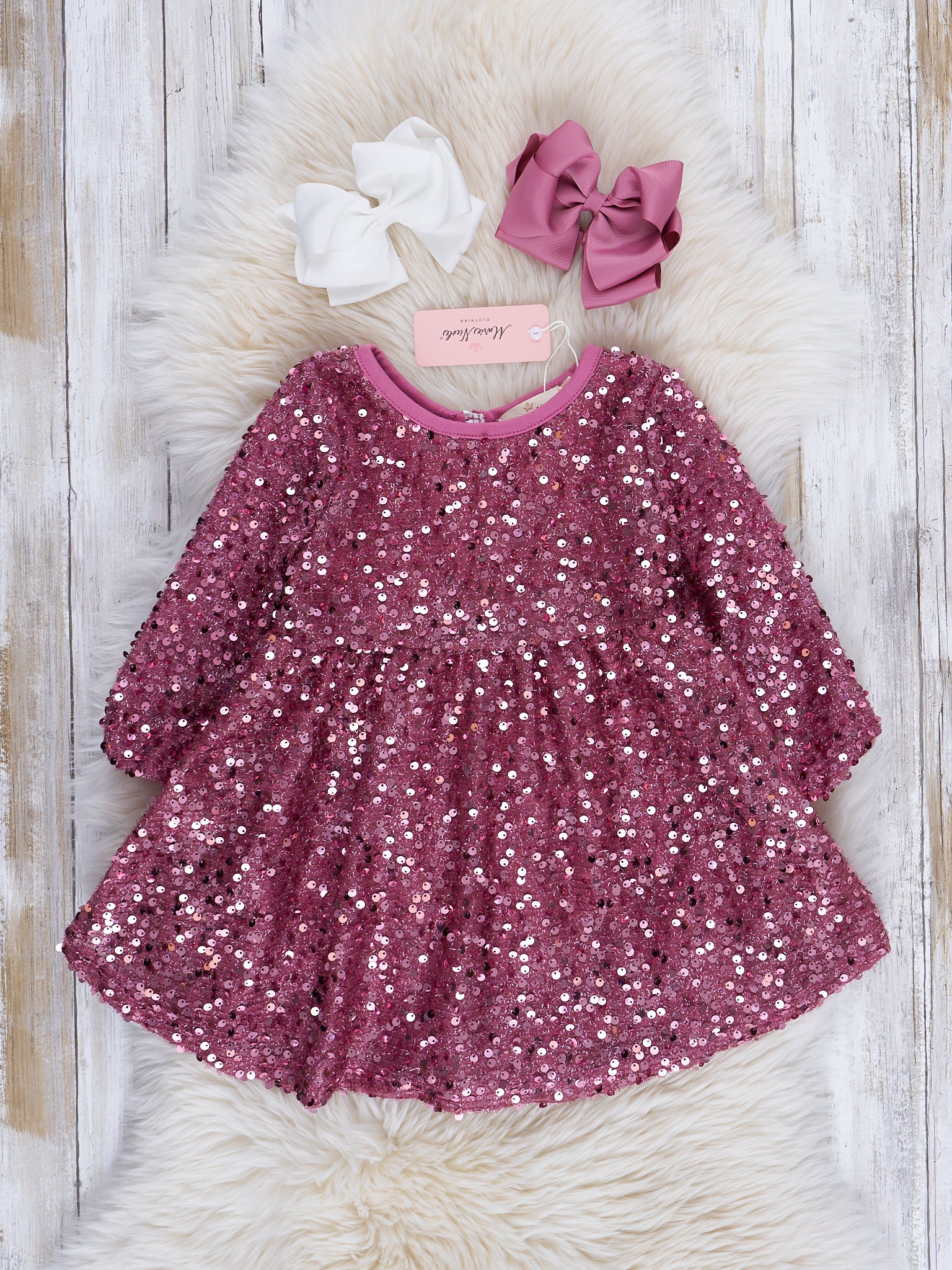 Dazzling Sparkles Sequin Dress - MNC Mauve - Image 2