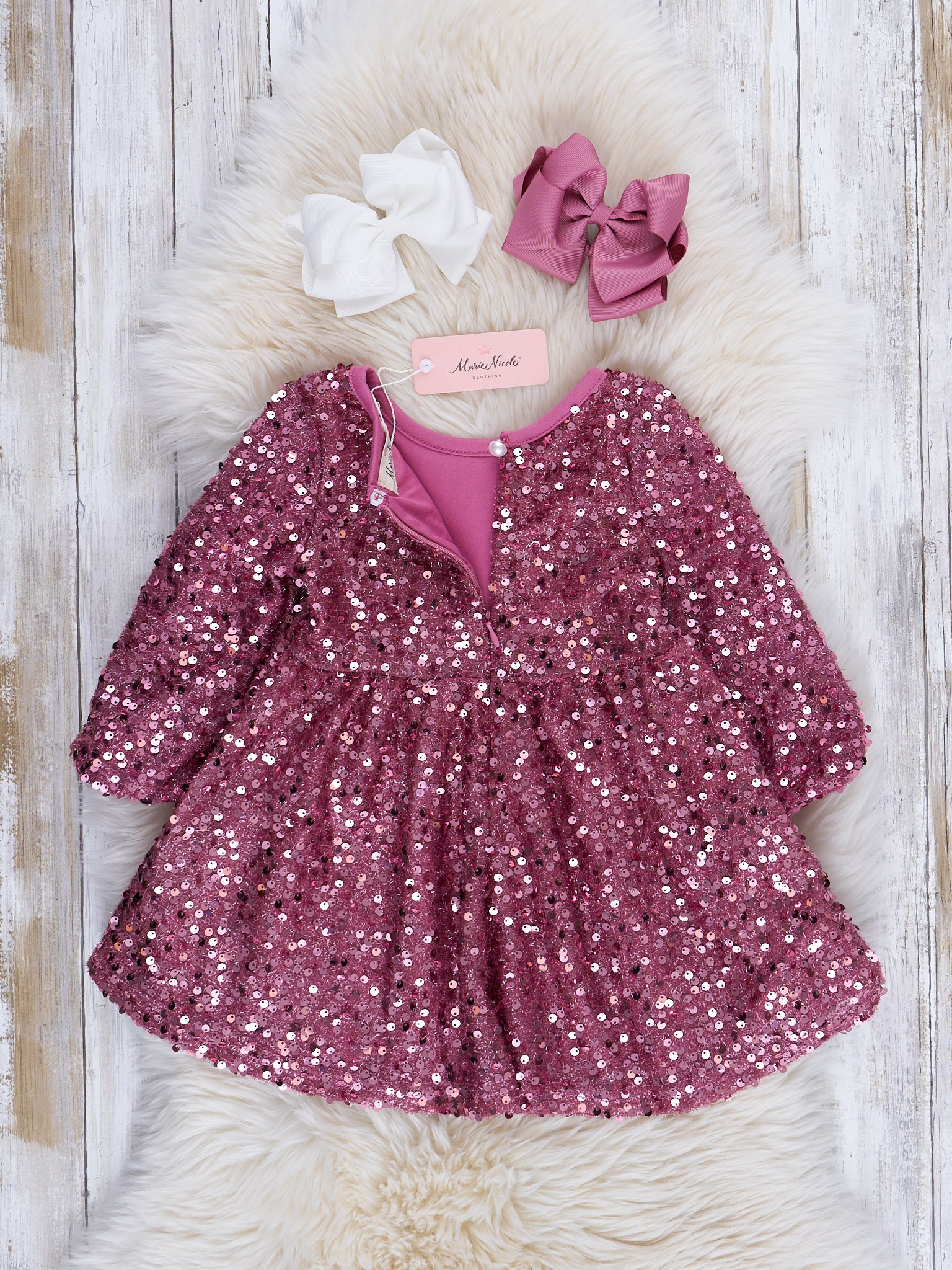 Dazzling Sparkles Sequin Dress - MNC Mauve - Image 3