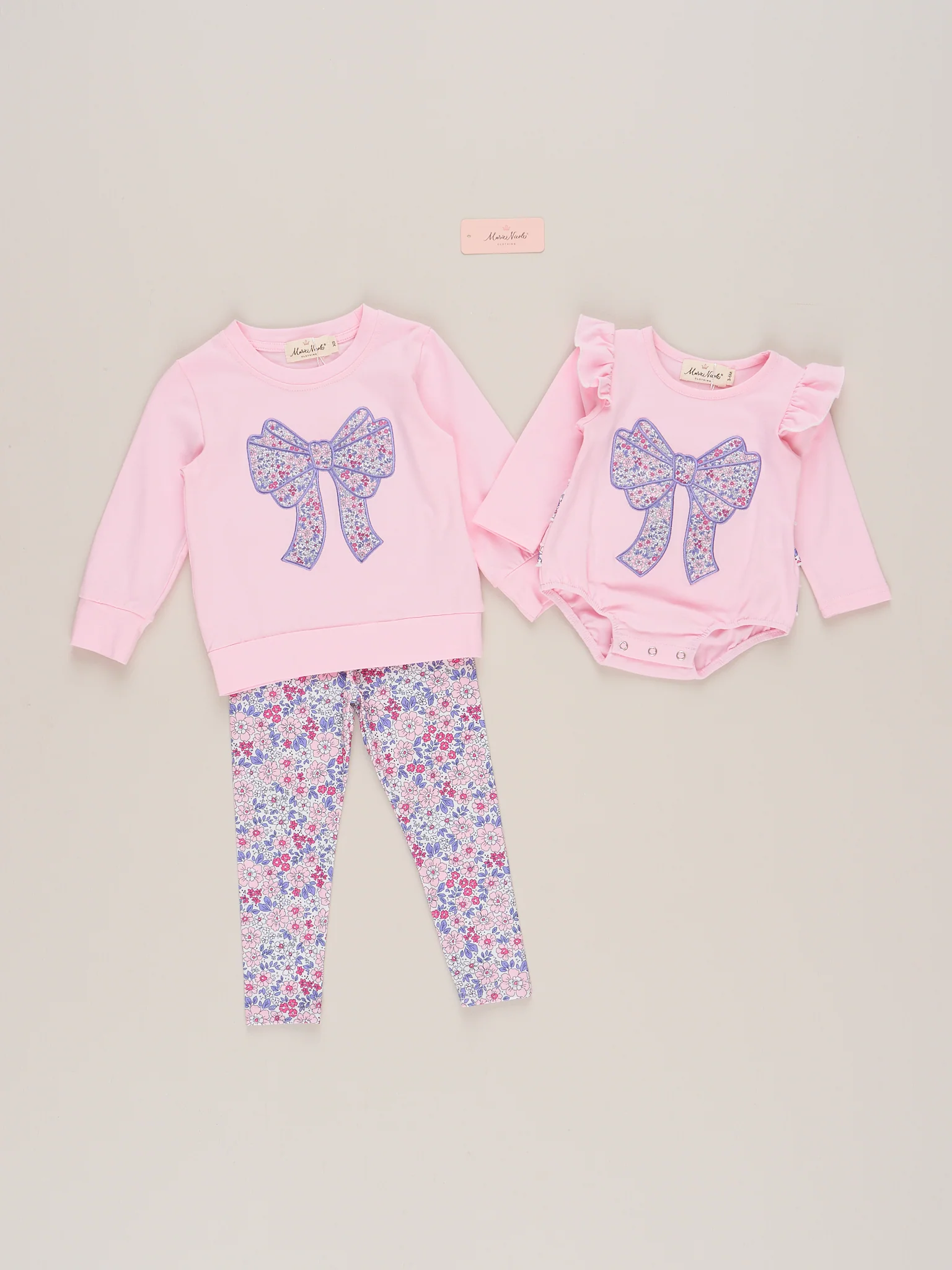 Delicate Flower Bow Ruffle Bubble Romper - Image 4