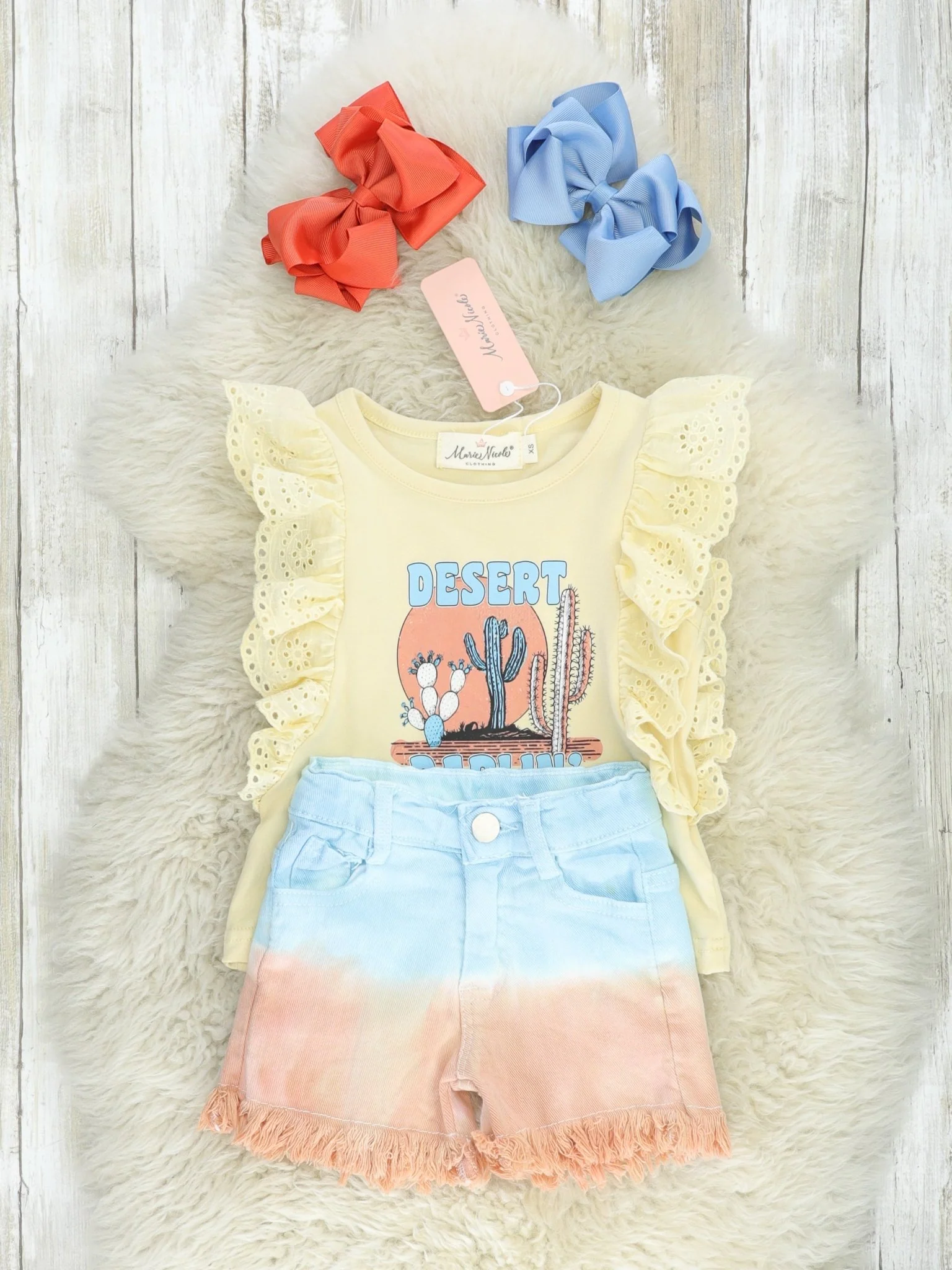 "Desert Darling" Top & Denim Shorts Outfit - Image 2