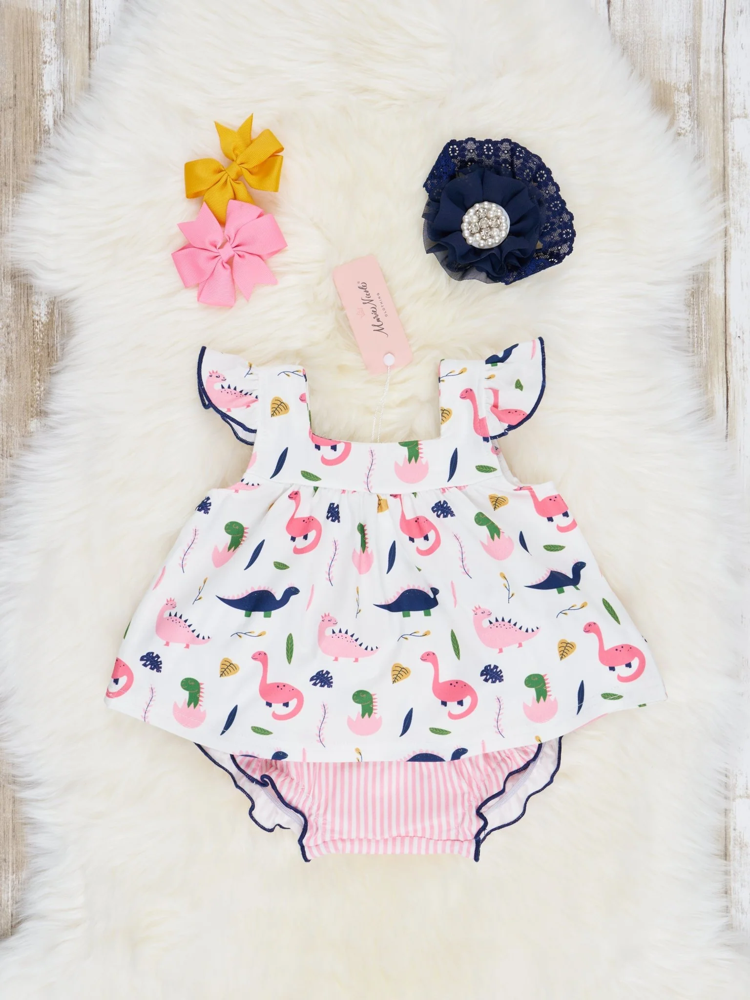 Dino Ruffle Top & Bloomers Outfit