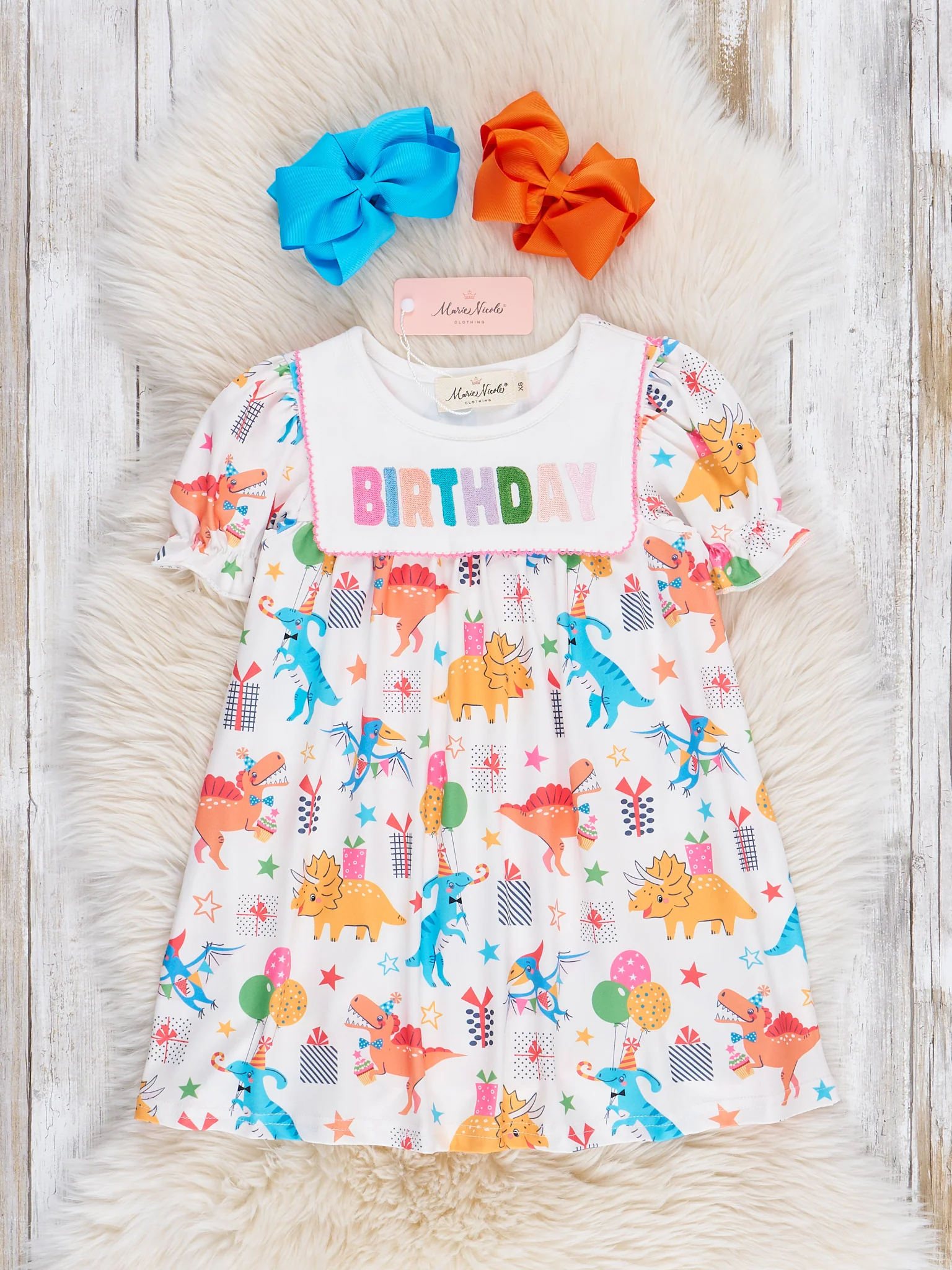 Dinosaur Birthday Party Ruffle Dress - Image 2